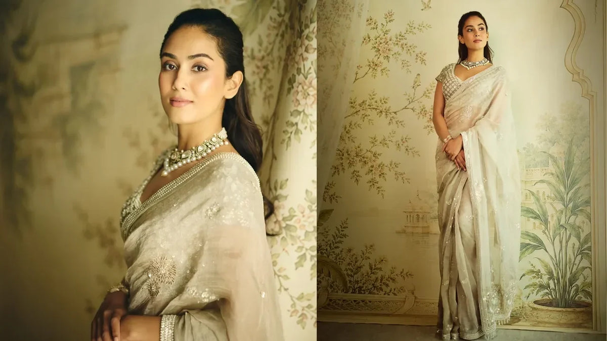 A Symphony Of Sequins And Pearls: Mira Kapoor's Ivory Saree Moment