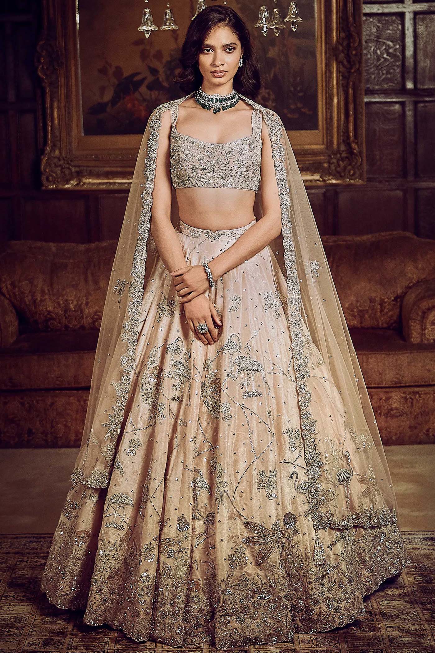 The Moroccon Pink Flamingo Landscape Lehenga