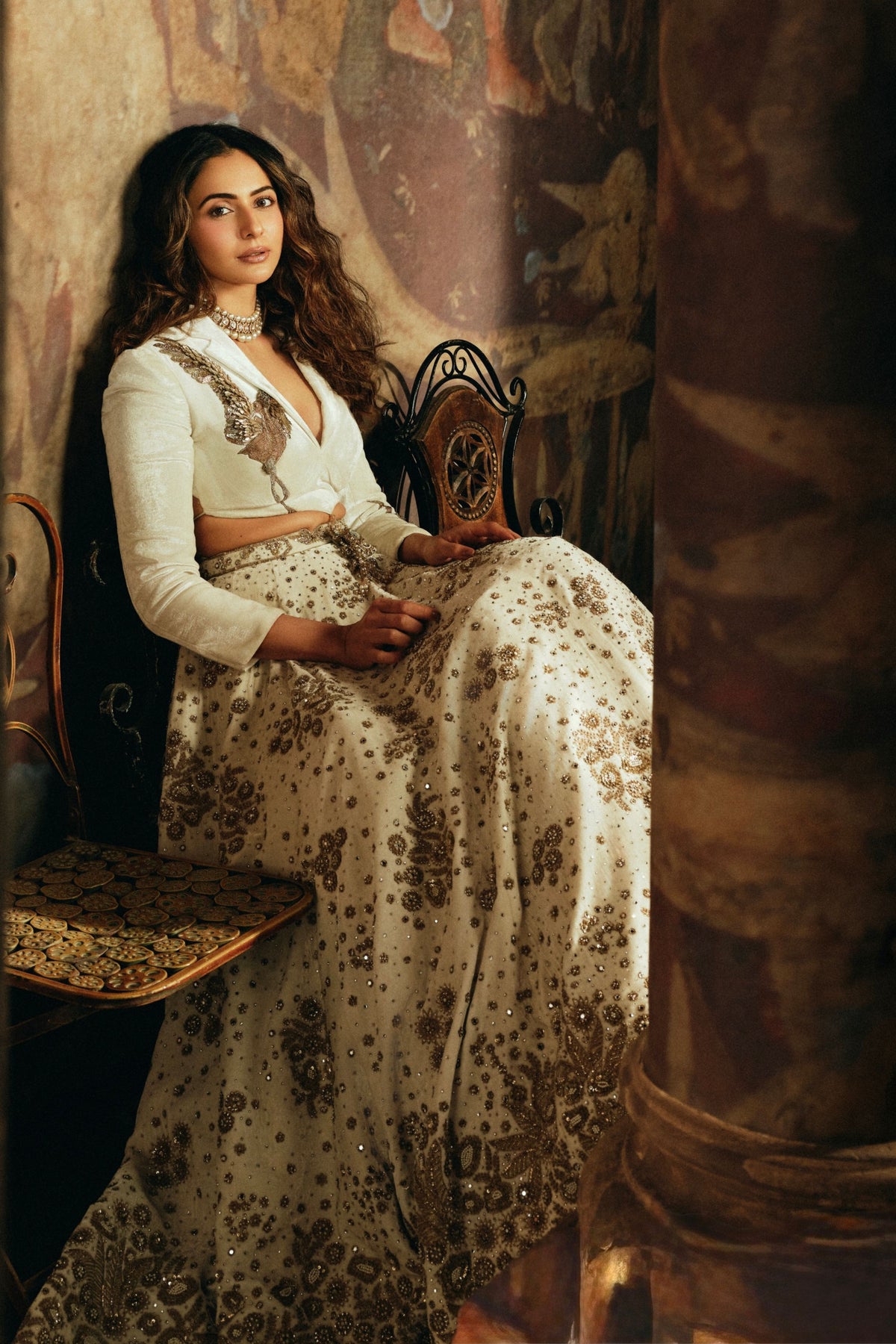 The Aurum Ecru Mograbagh Lehenga