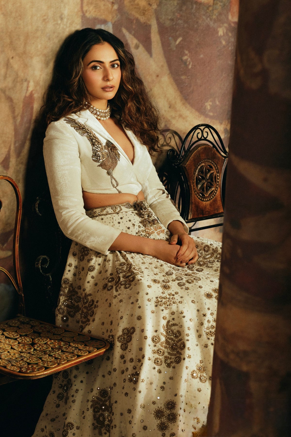 The Aurum Ecru Mograbagh Lehenga