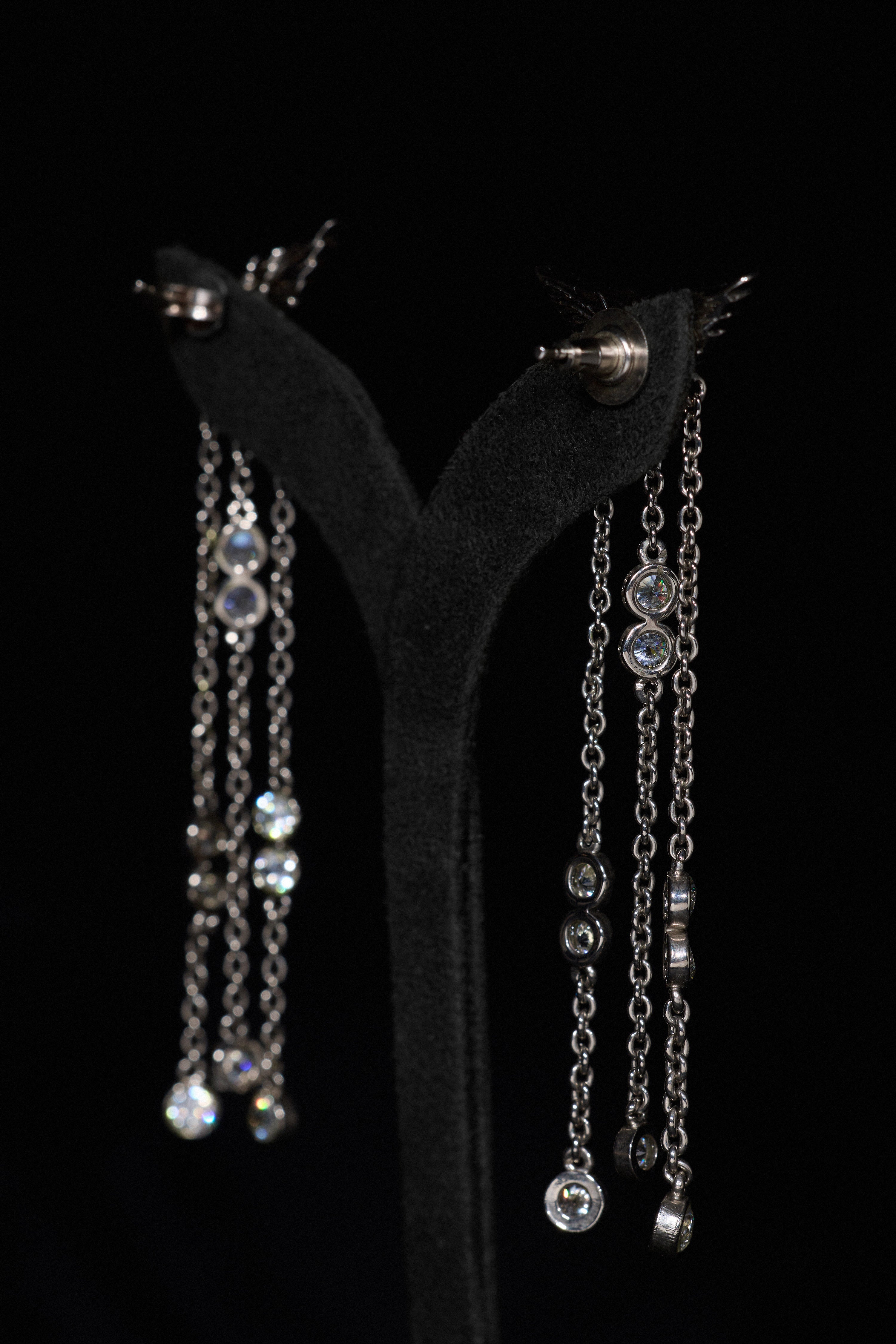 The Celestial Wing Drop Earrings in Starlight