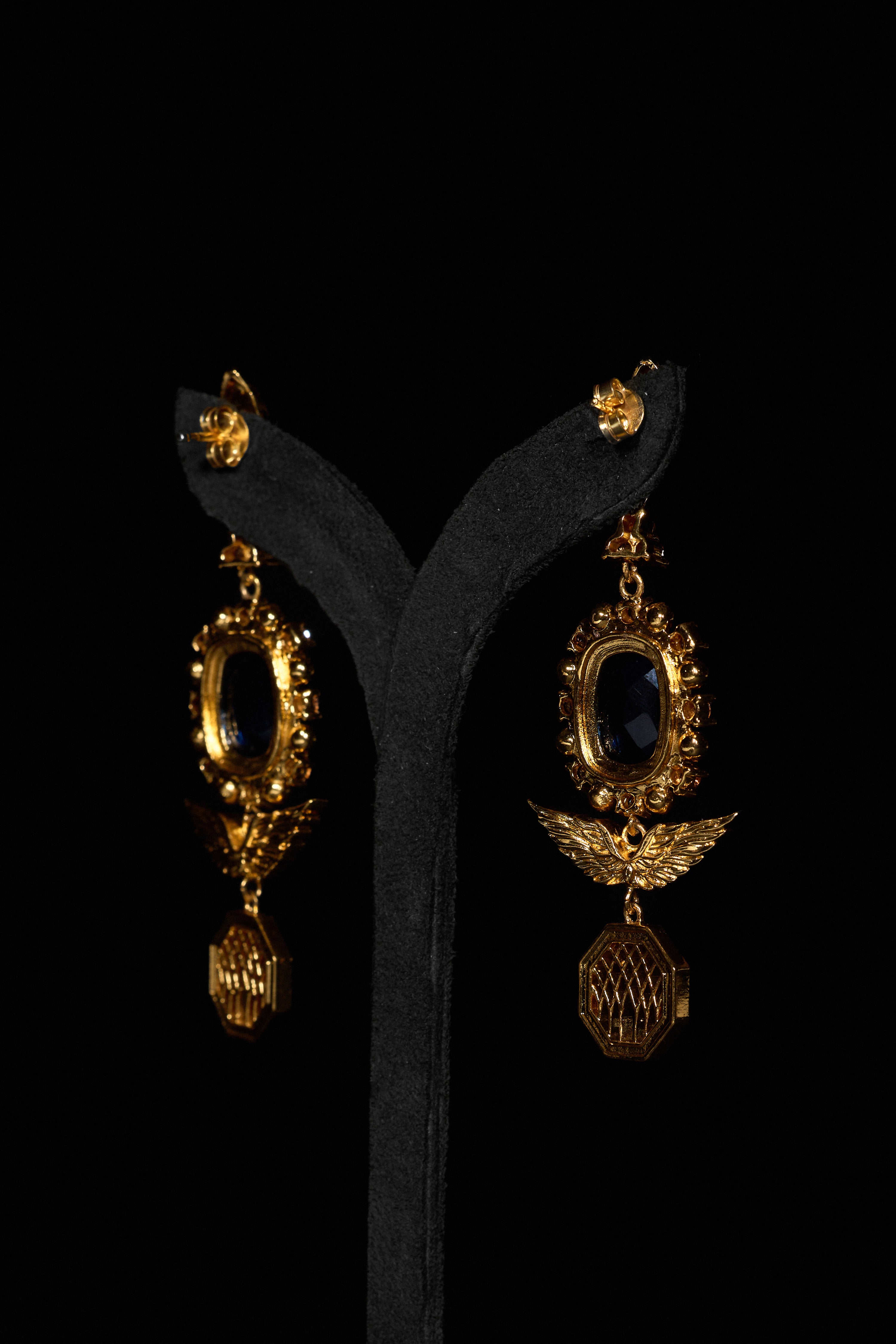 The Royal Florentine Parisian Blue Earrings in Gold