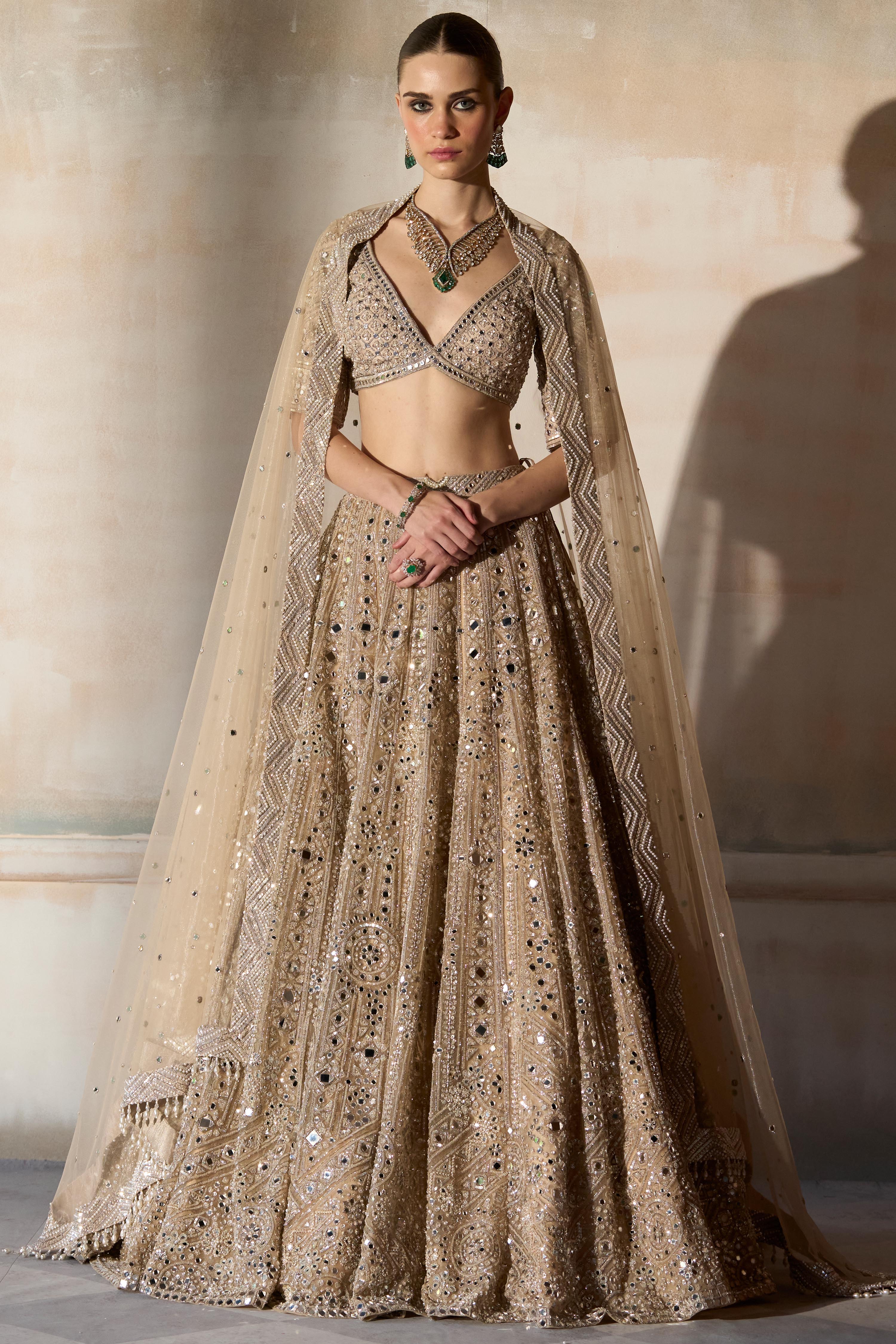 The New Sheeshbagh Matsya Ekru Lehenga