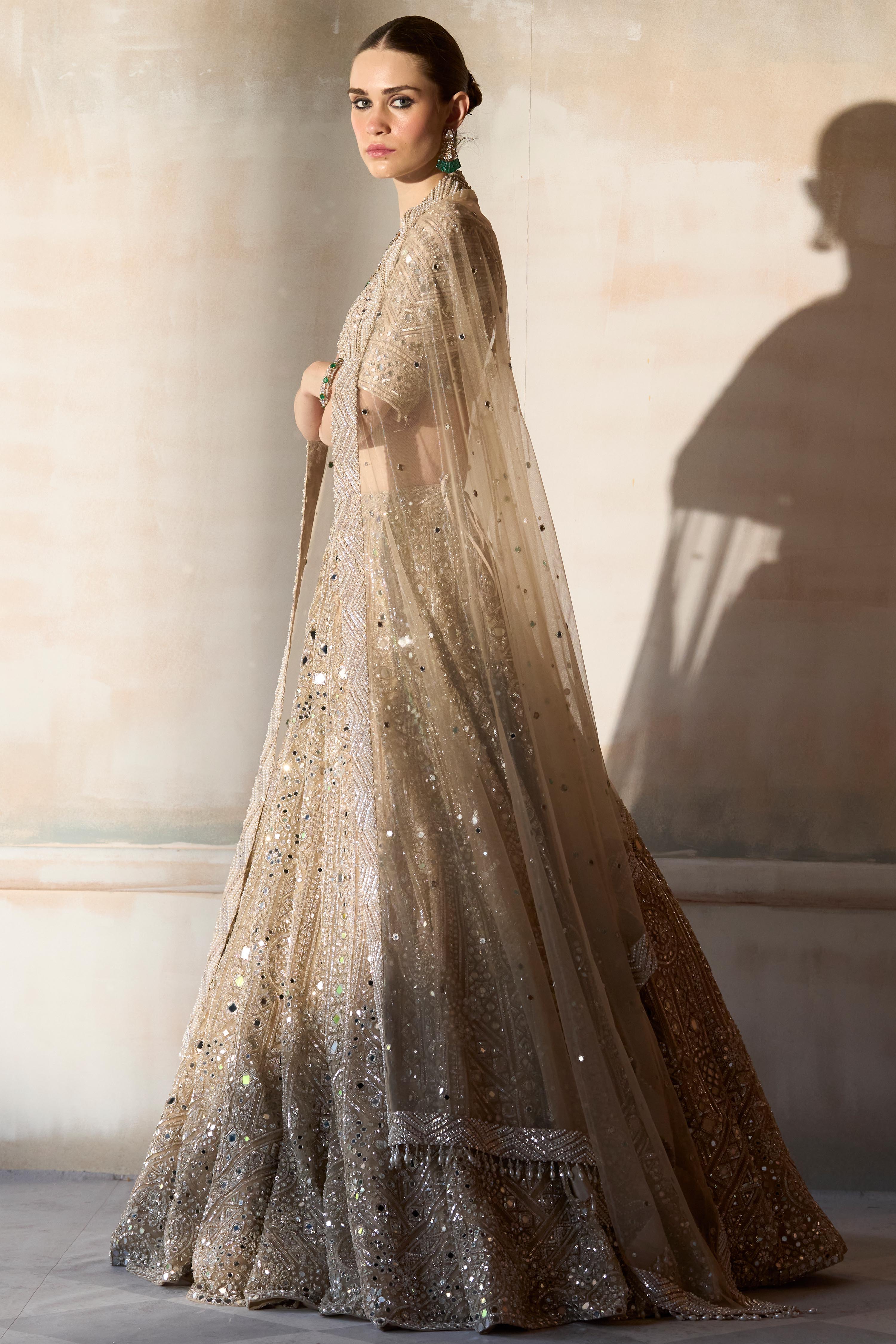 The New Sheeshbagh Matsya Ekru Lehenga