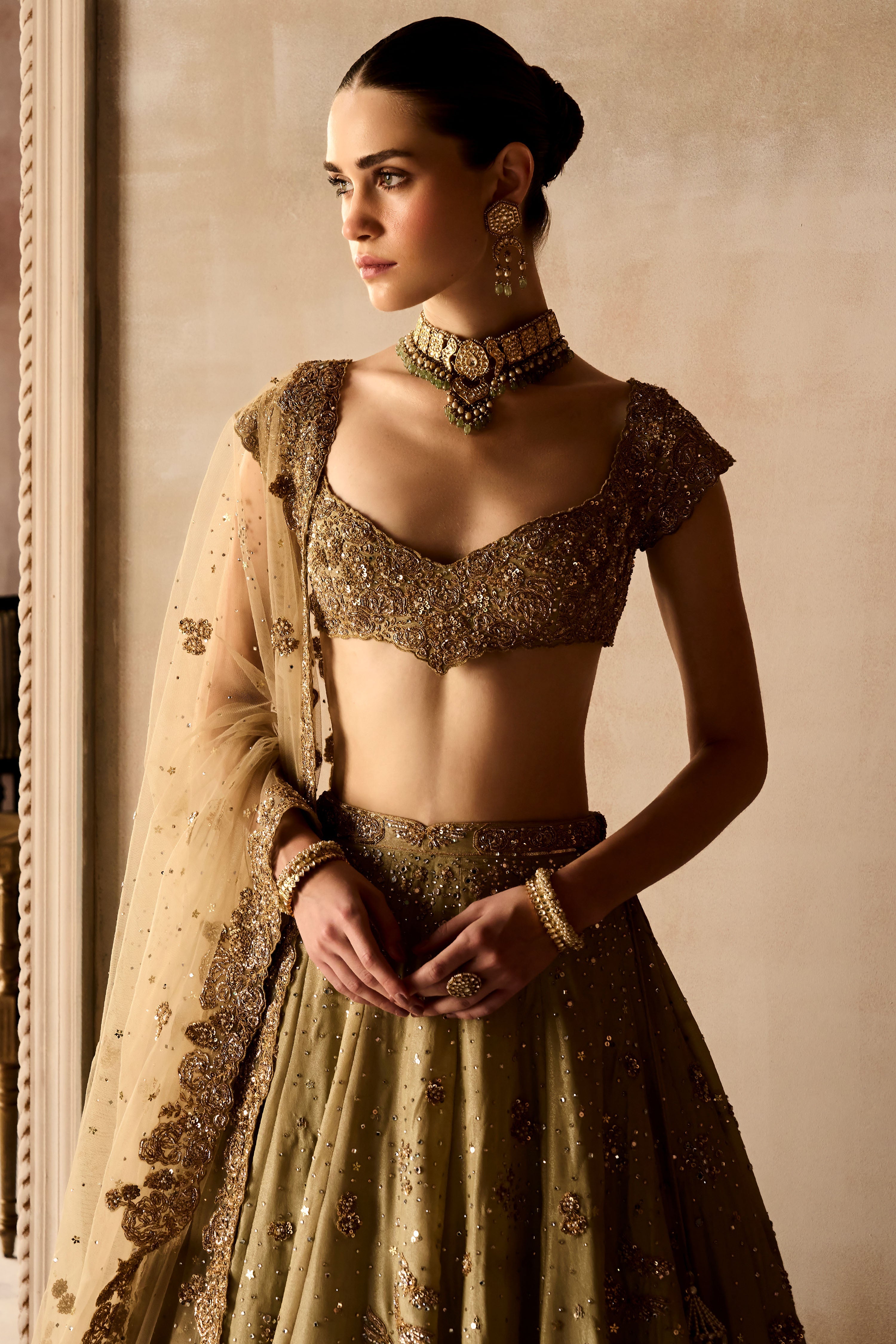 Tuscan Pardise Smoky Sandstone Lehenga