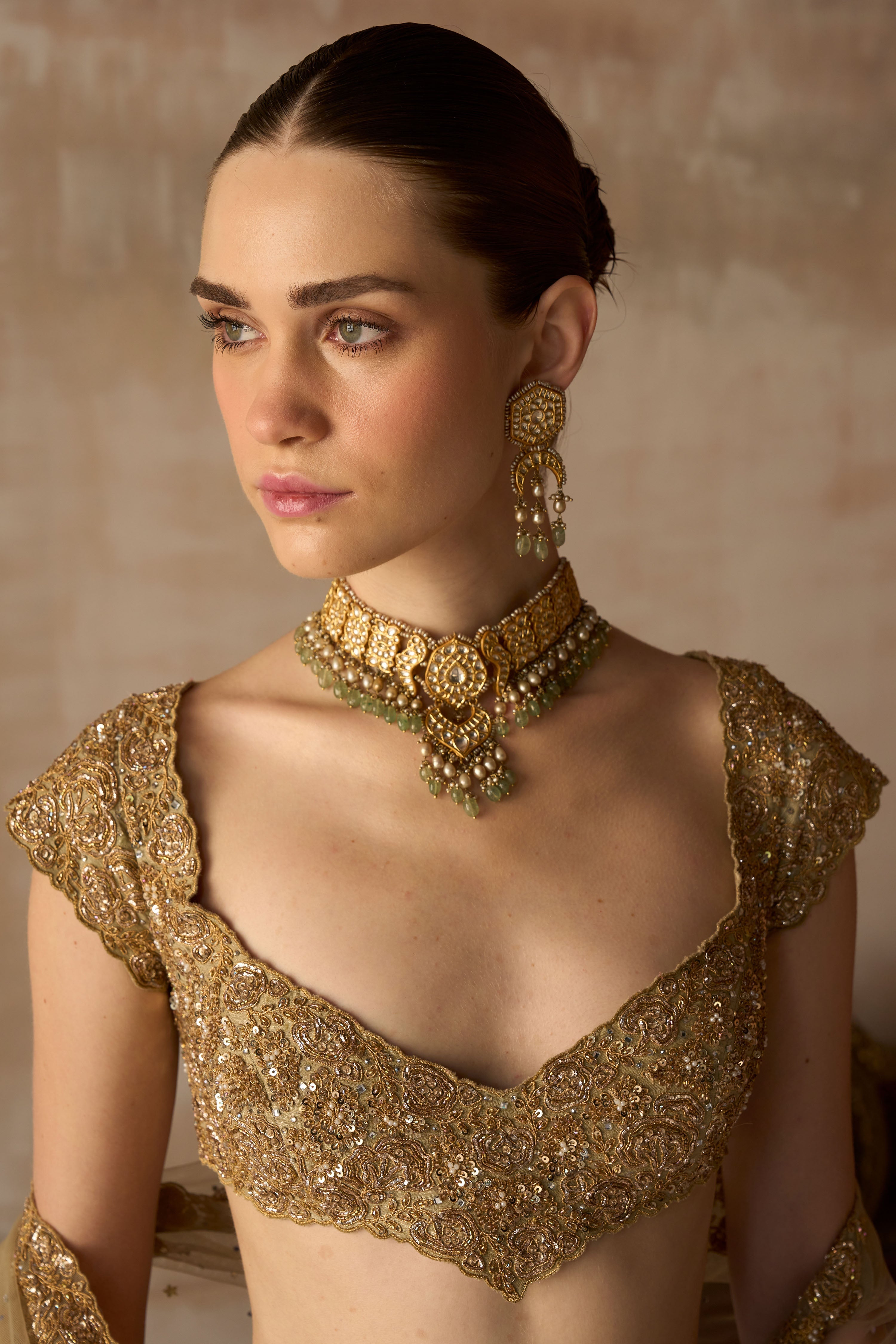 Tuscan Pardise Smoky Sandstone Lehenga