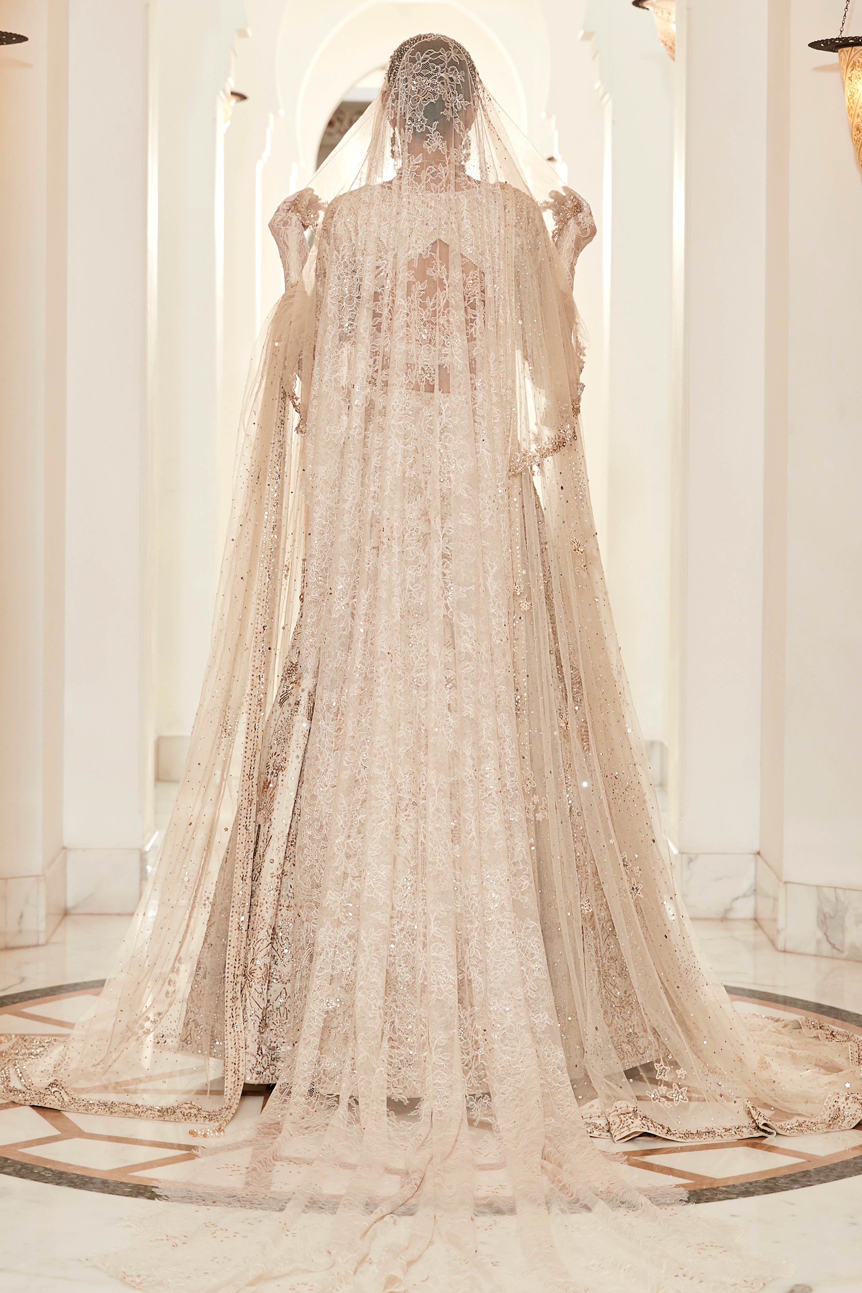 The Wild Seascape Snow Velvet Lehenga