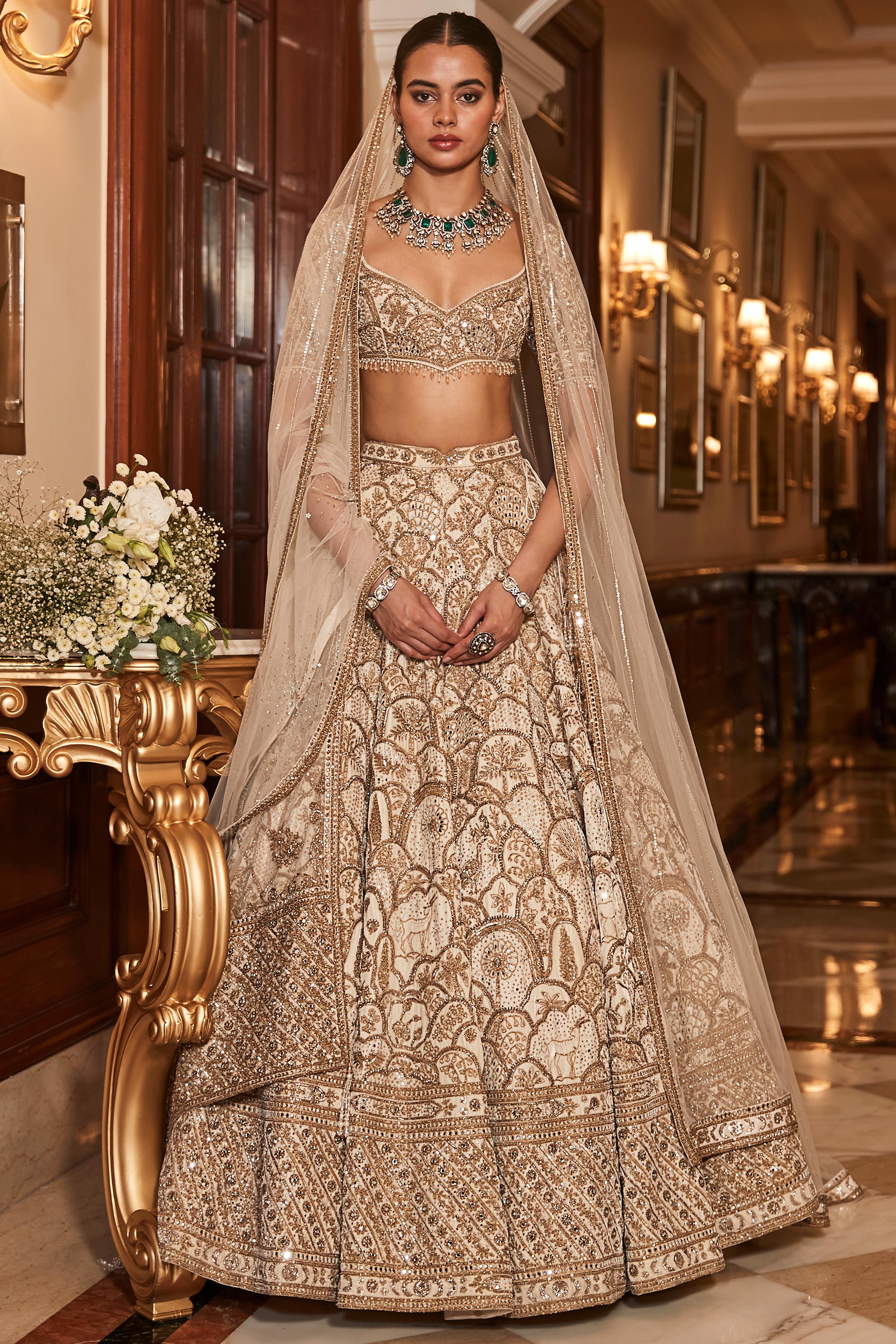 The Vintage Matsya Palace Ekru Lehenga