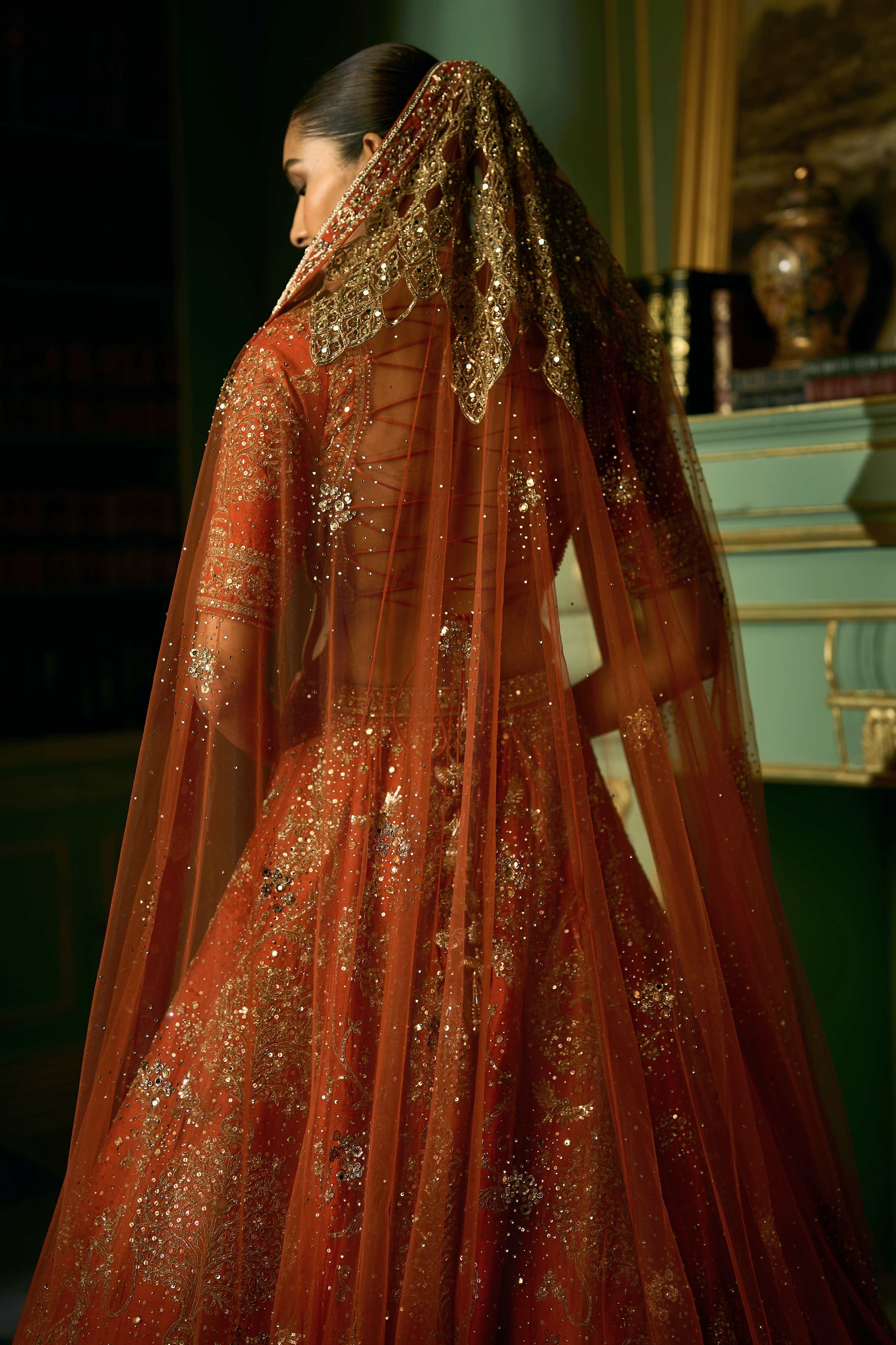 The Tangerine Tree of Eternity Lehenga