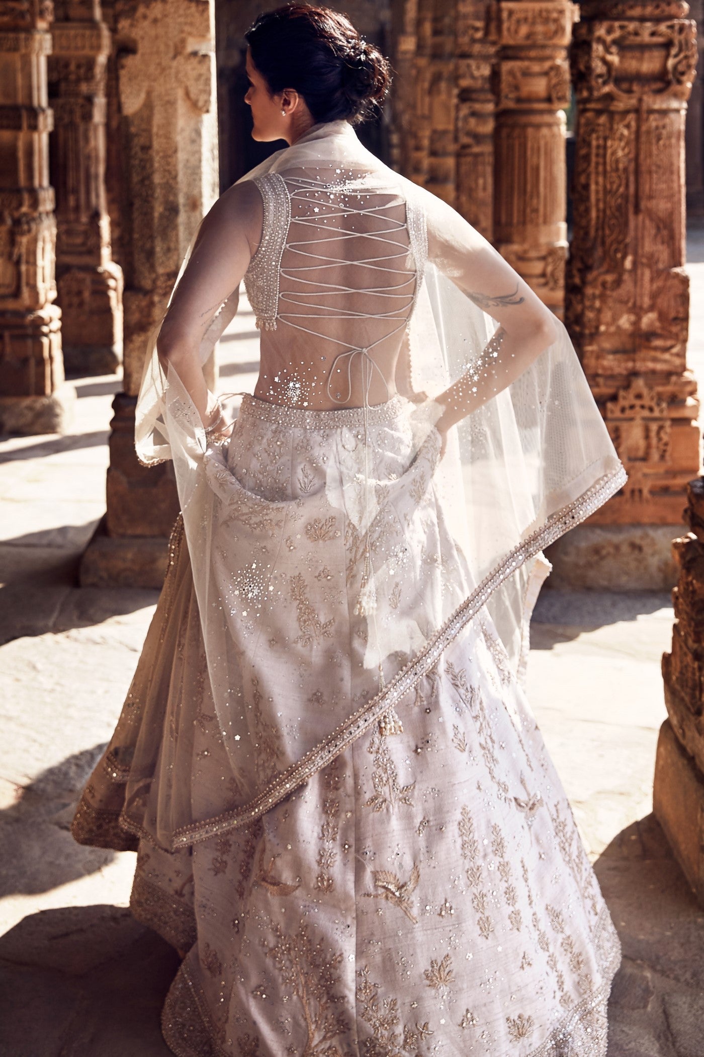 The Tuscan Ivory Landscape of Dreams Lehenga