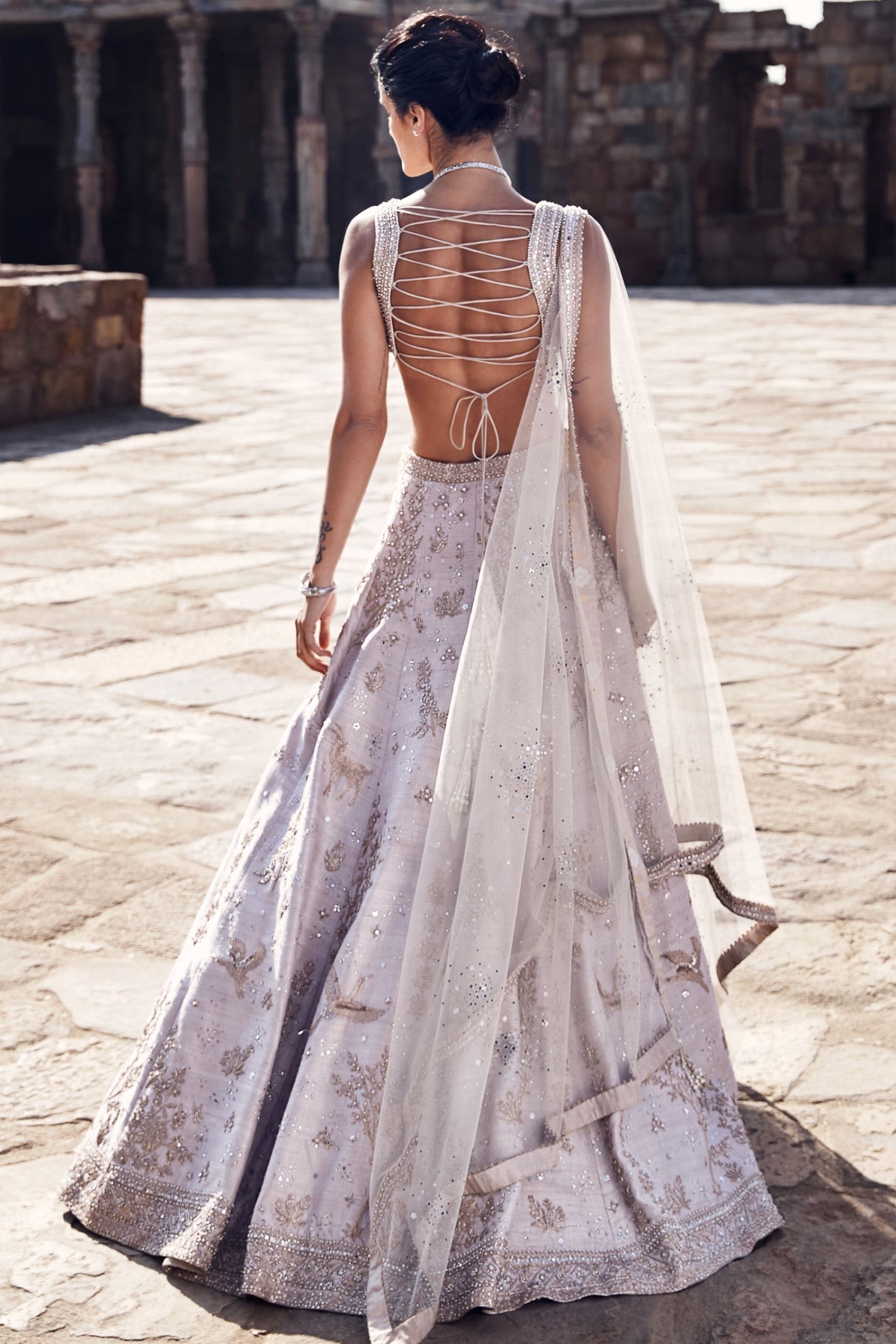 The Tuscan Ivory Landscape of Dreams Lehenga