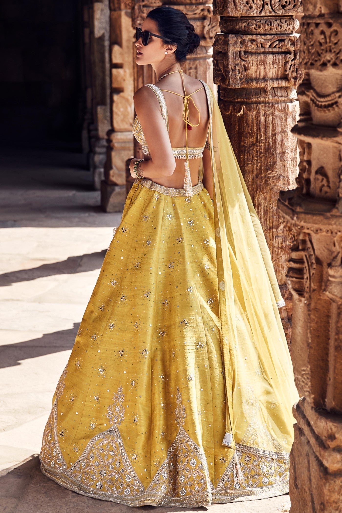 The Royal Pyramid Turmeric Lehenga Set