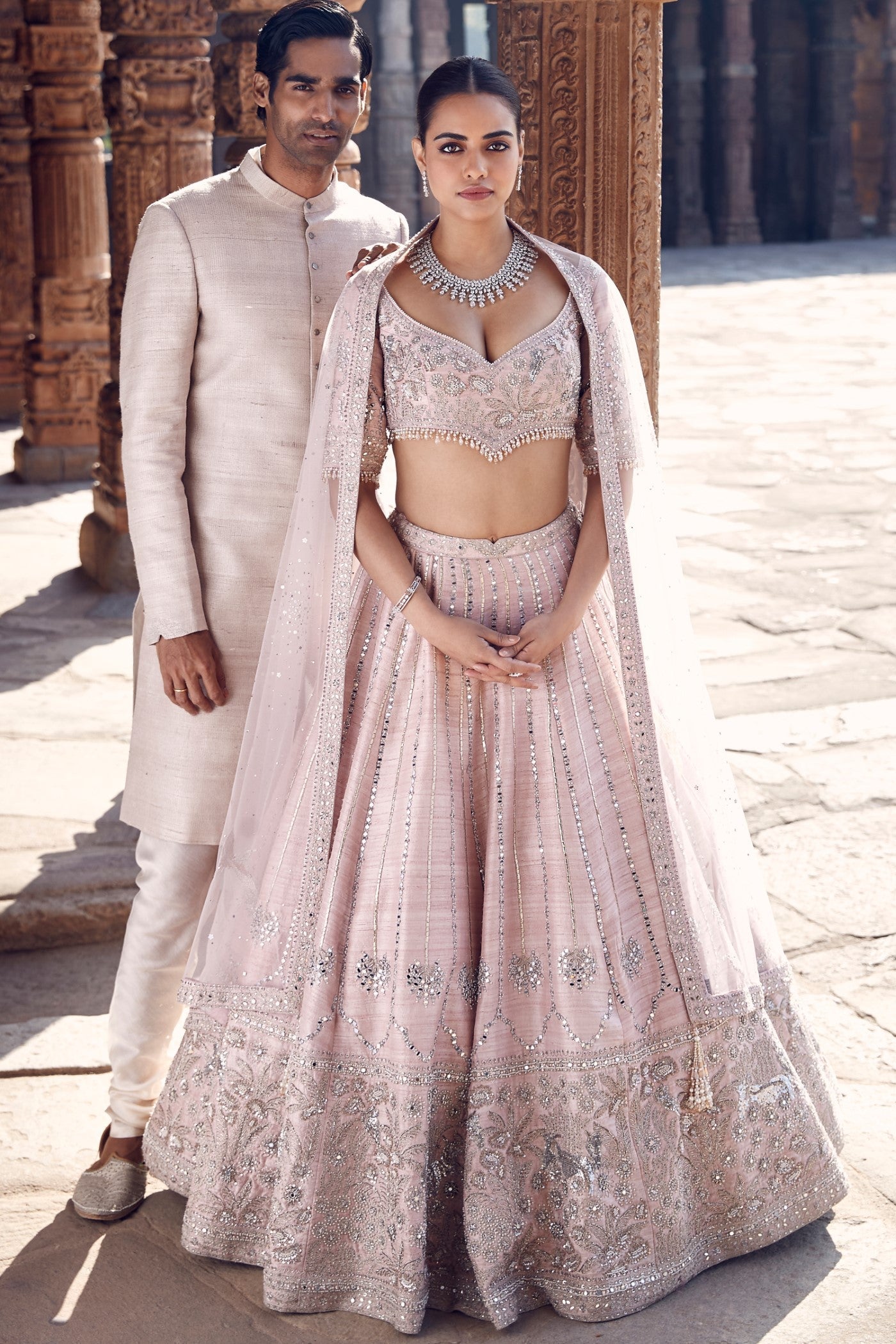 The Blush Tulip Sheesha Gota Lehenga