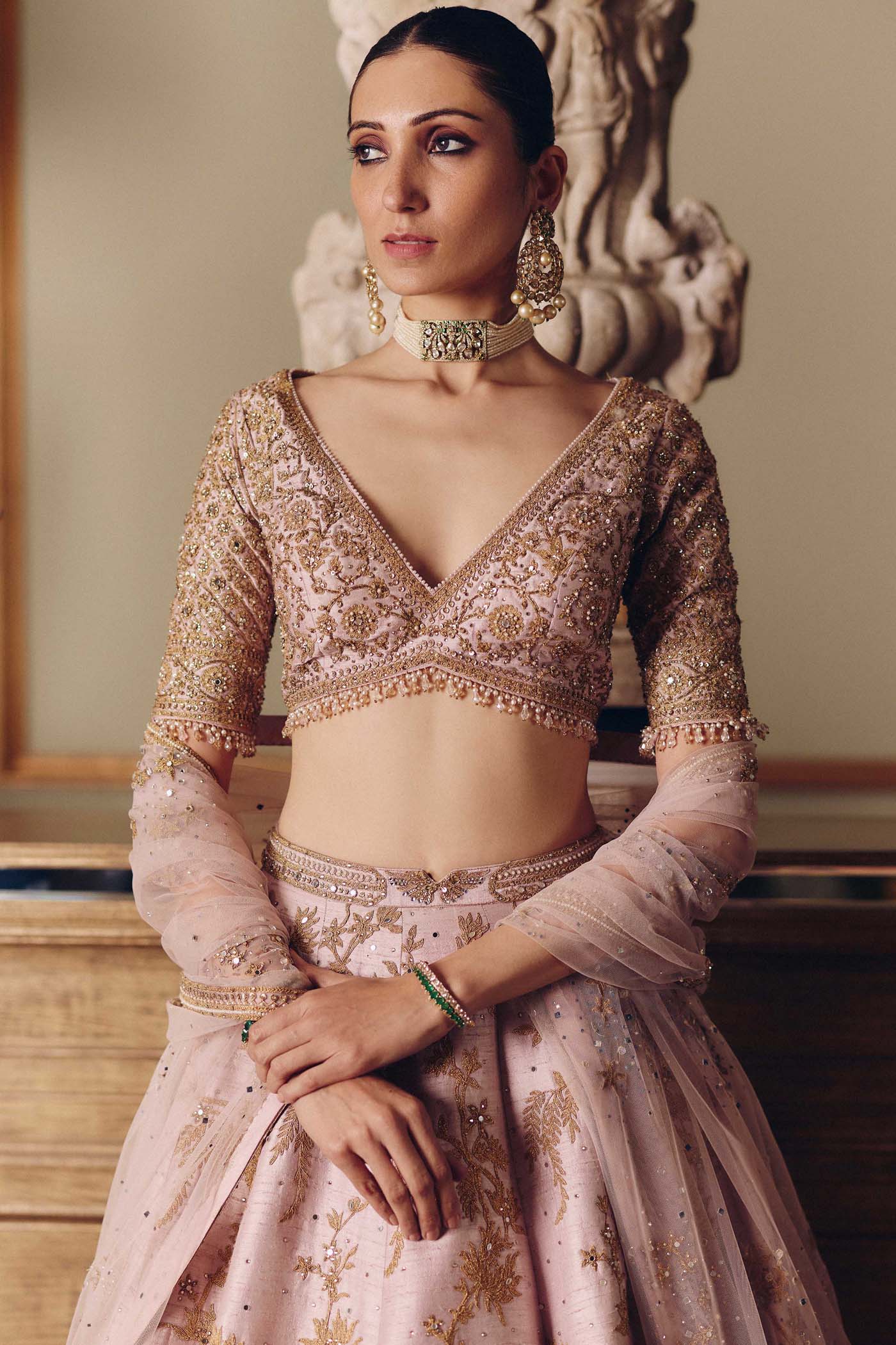 The Sona Kora Gulabi Lehenga