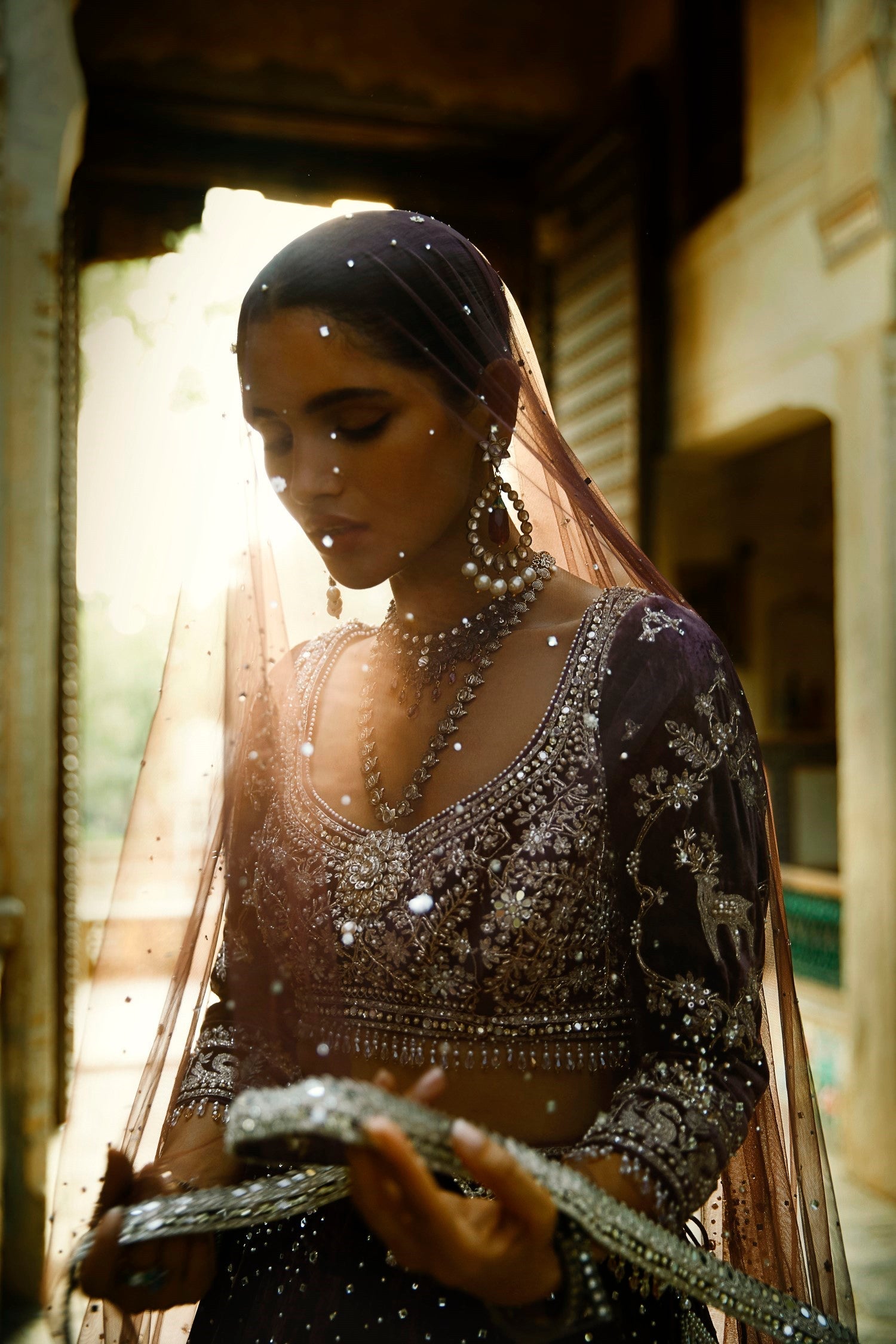 The Temple Night Sky Lehenga