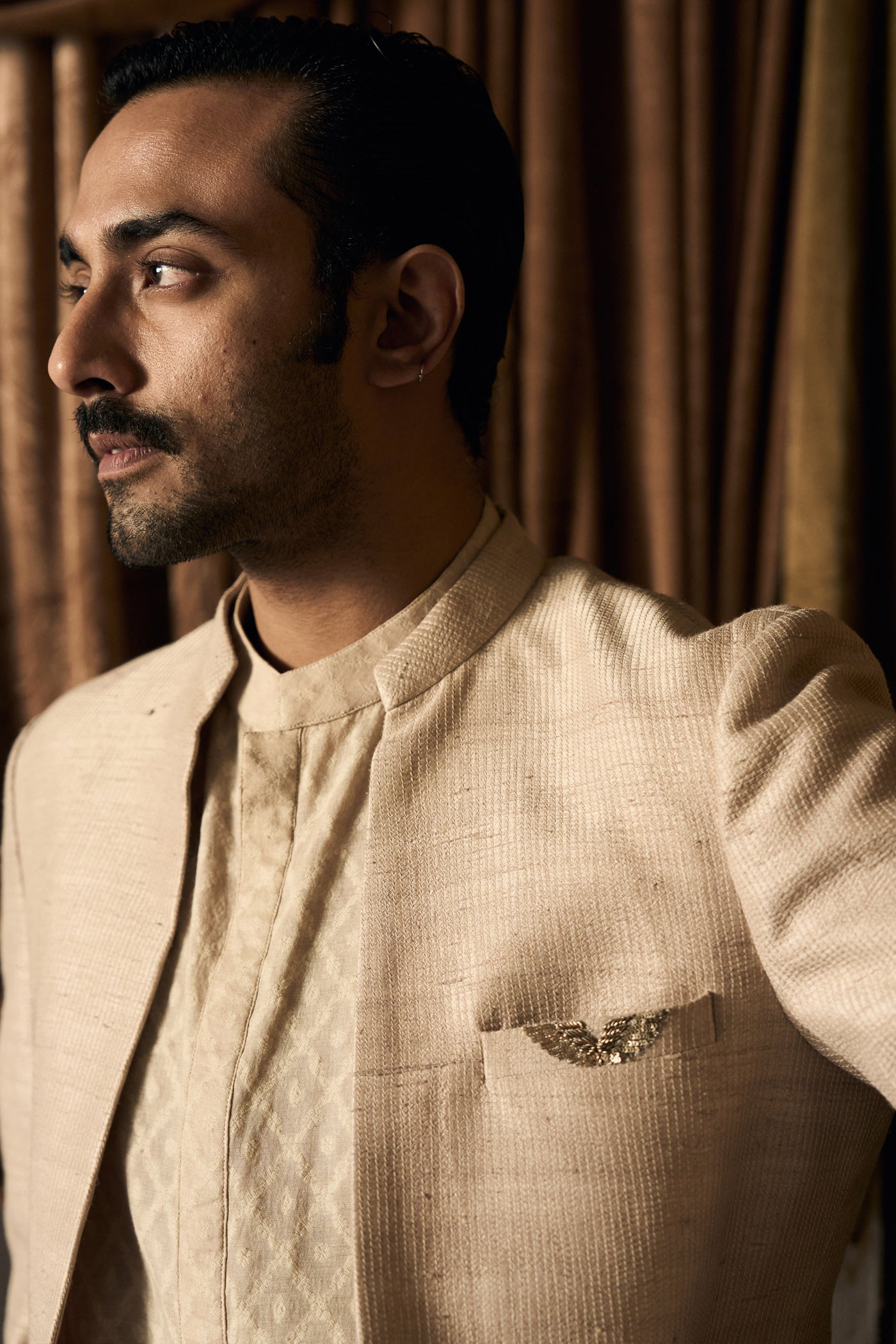 The Classic Dhagai Open Rambagh Achkan with Kurta