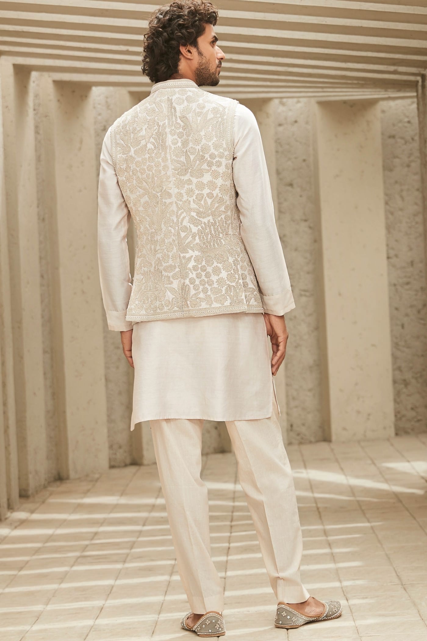 The Off White Jodhpuri Bundi Set