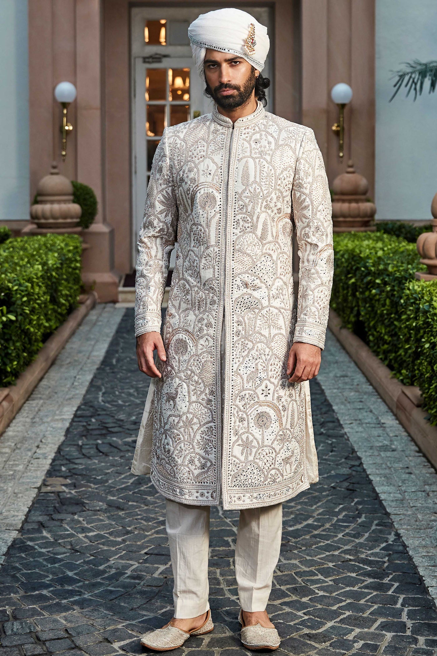 The Vintage Matsya Palace Ekru Sherwani