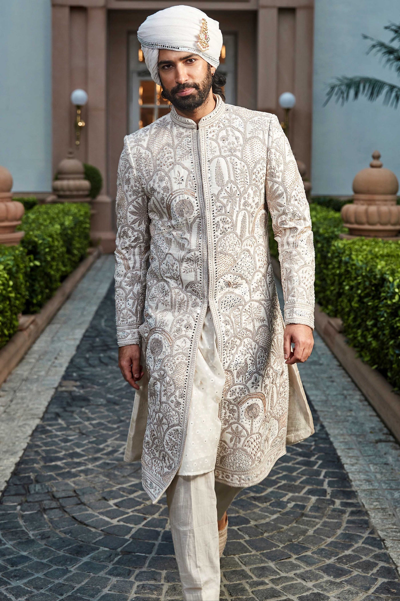 The Vintage Matsya Palace Ekru Sherwani