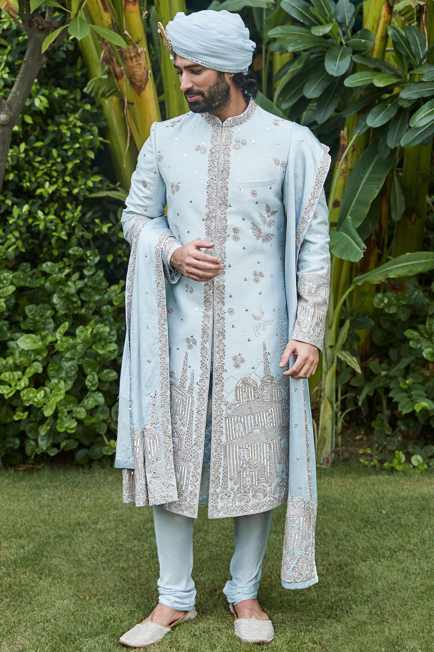 The Ice Blue Landscape Sherwani