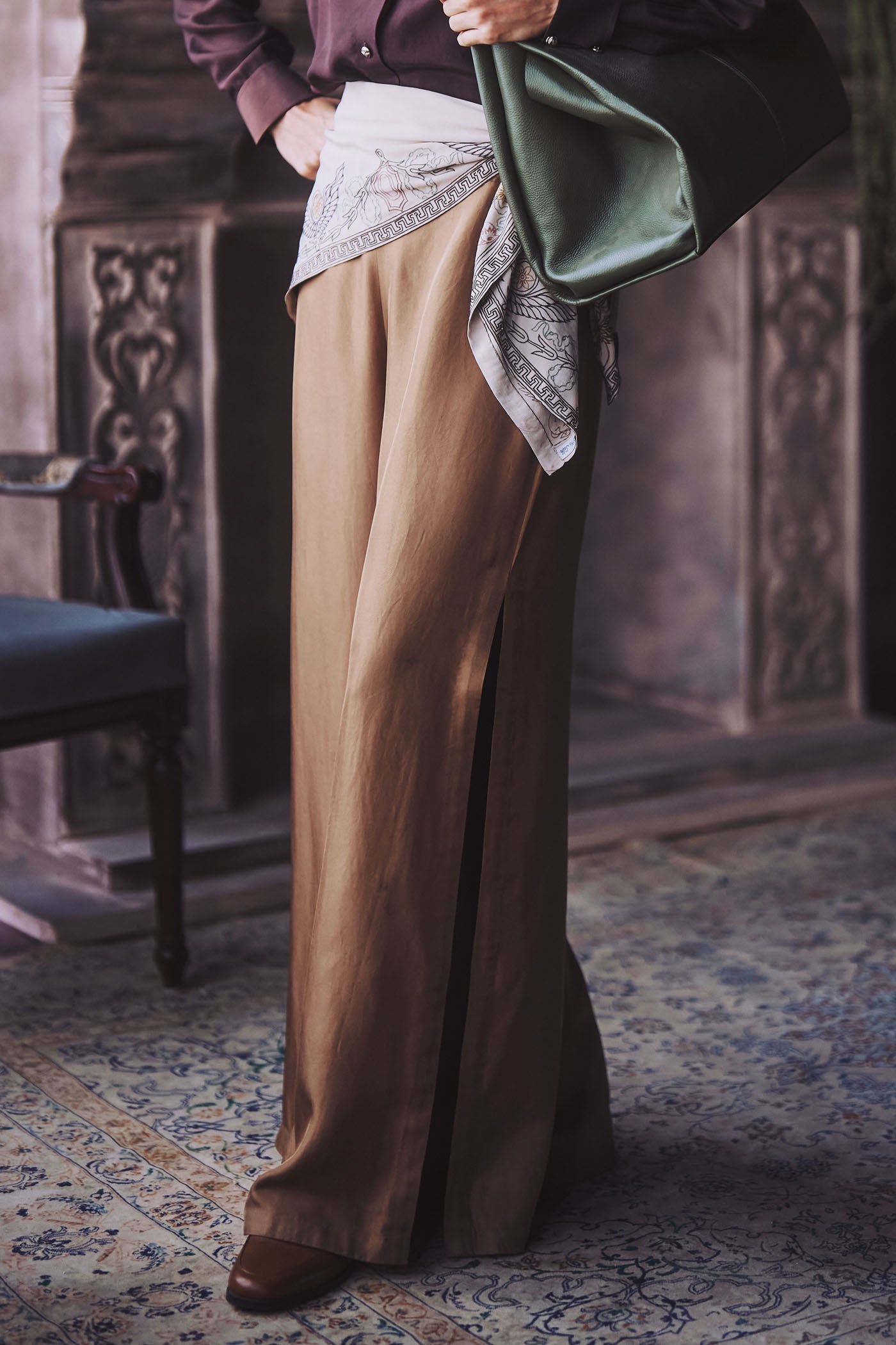The Sauvage Silk Slit Pants