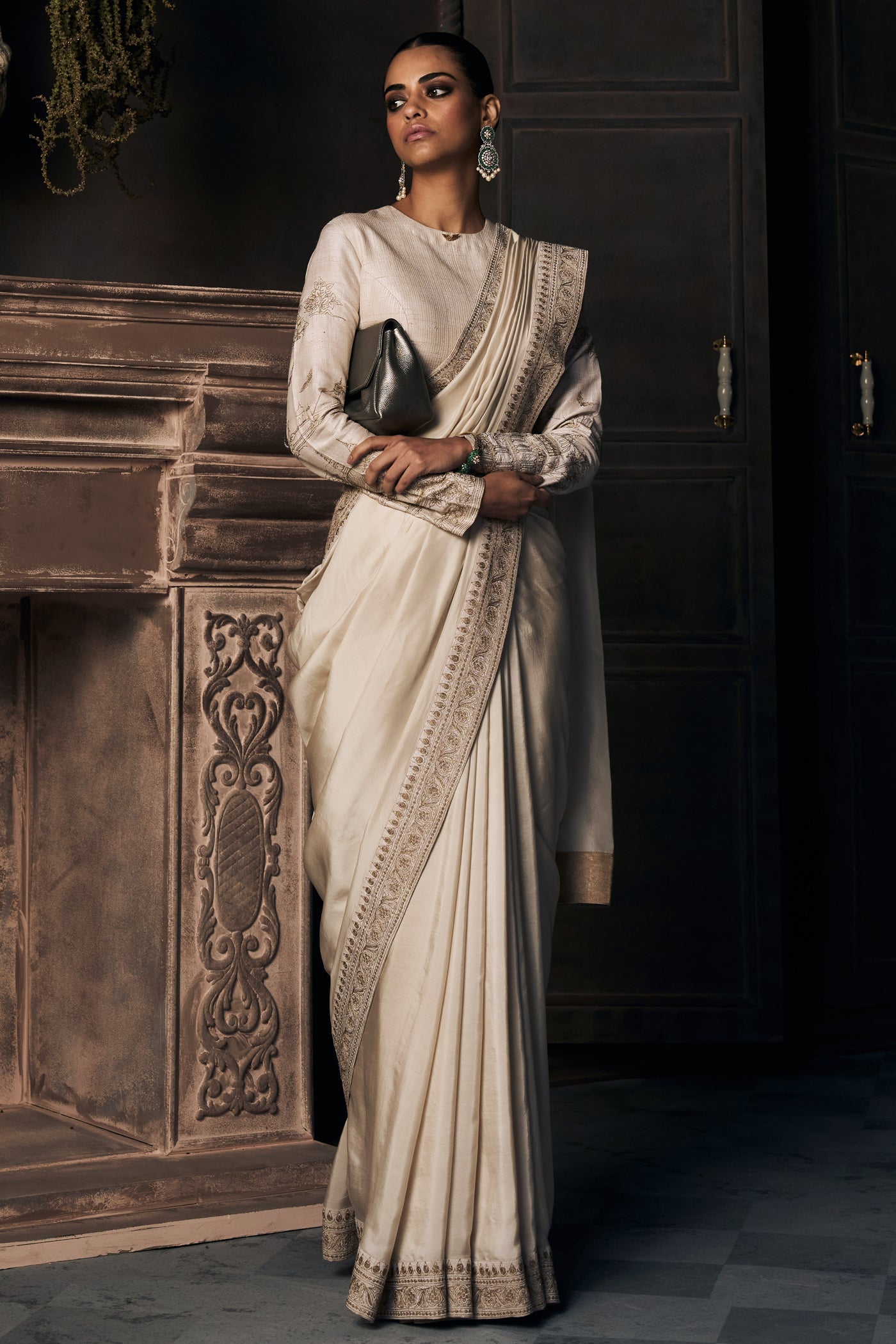 The Royal Montmartre Ekru Silk Saree