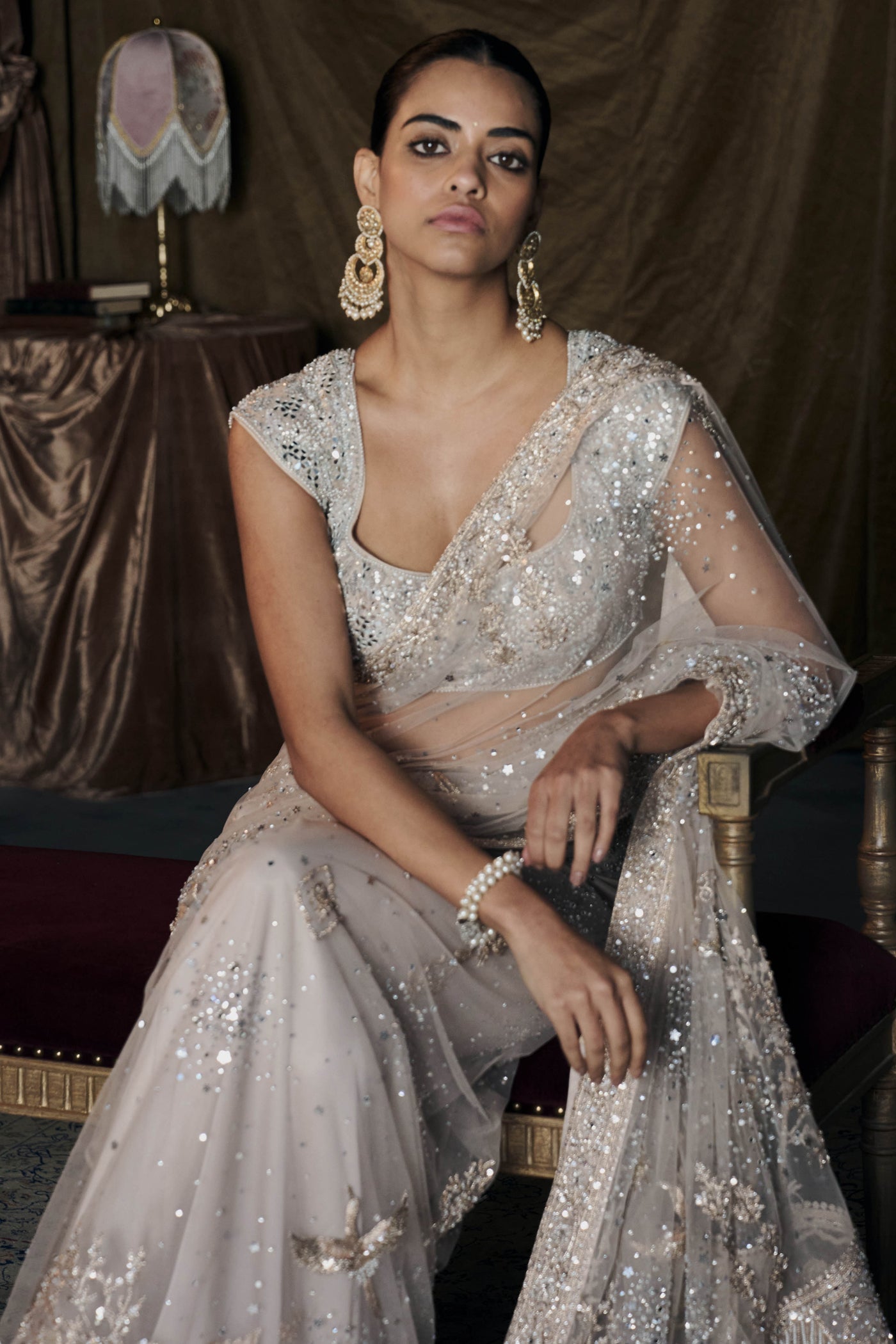 The Midnight Masai Tulle Saree