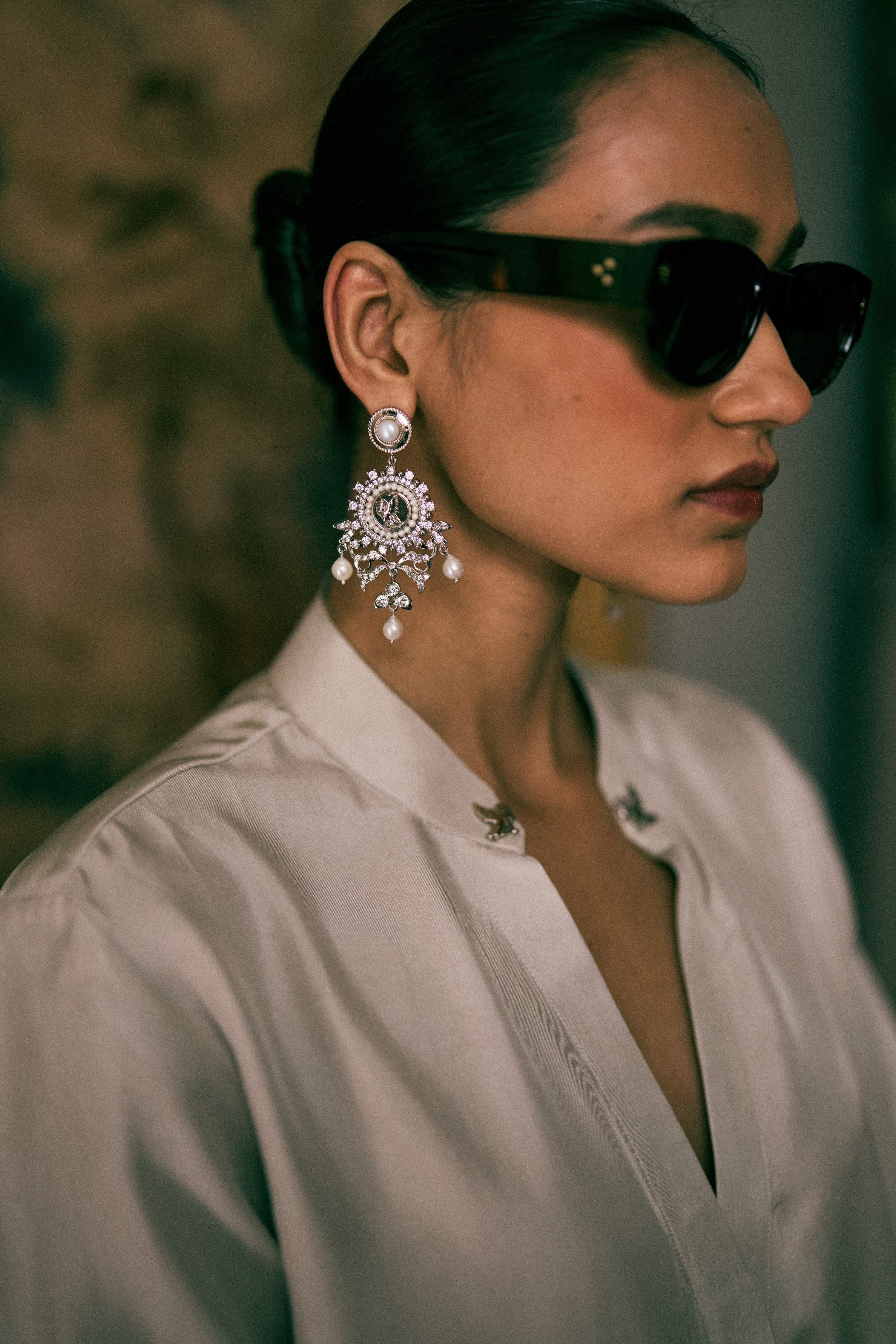 The Iconic Venetian Lion Silk Shirt in Silver hardware