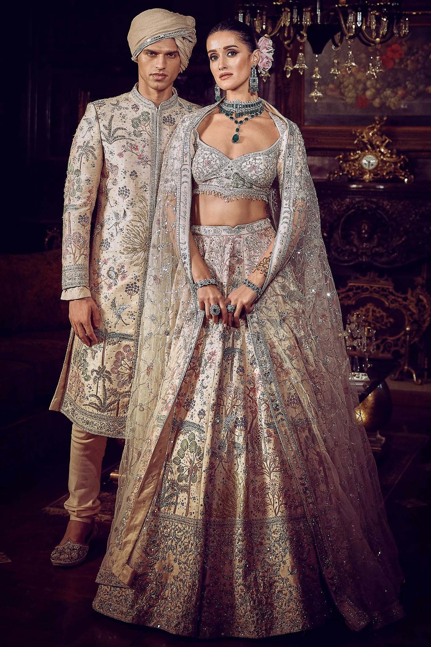 The Wanderlust Peach Sky Masai Lehenga The Wanderlust Peach Sky Masai Lehenga