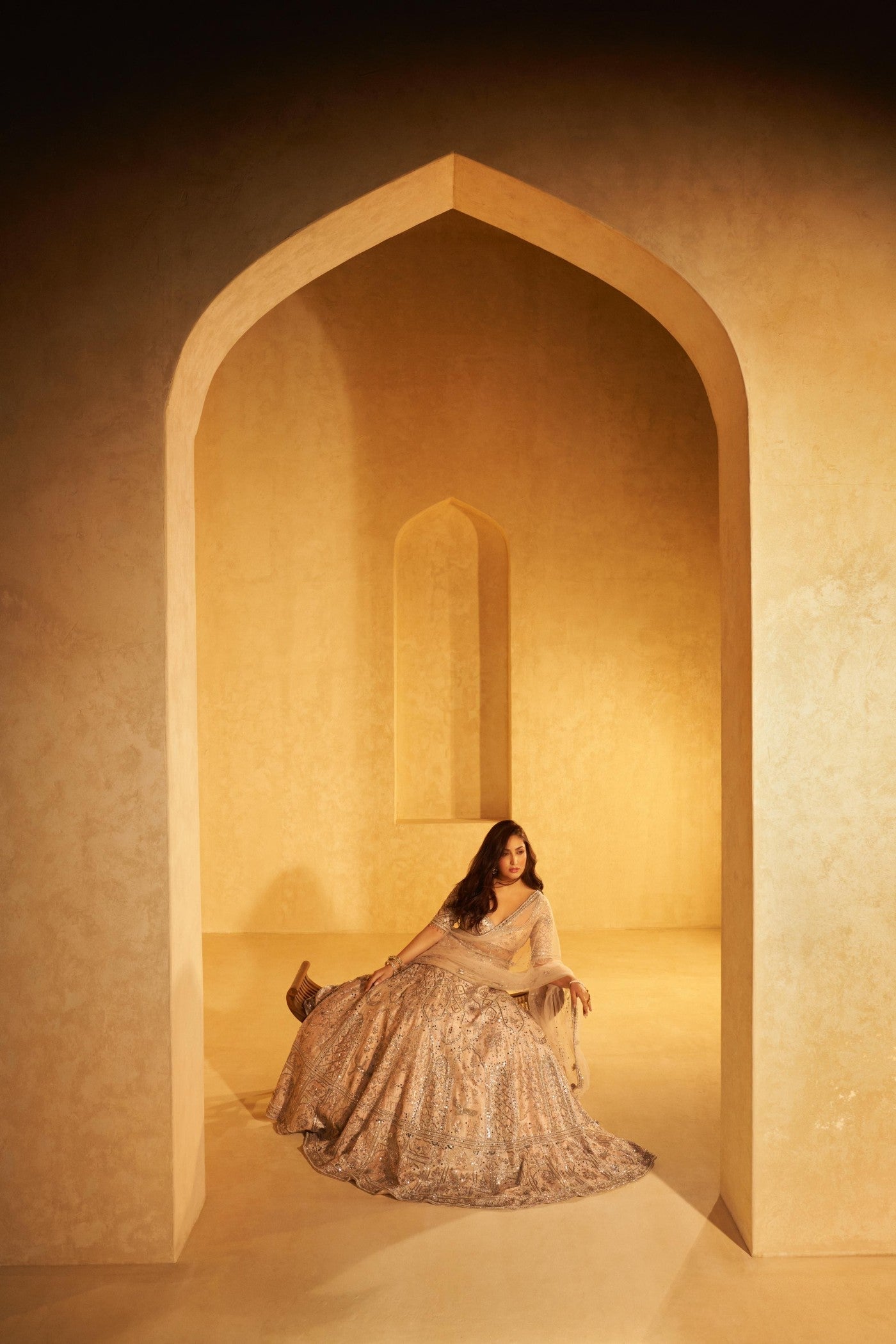 The Japanese Pink Royal Masai Holy Trinity Lehenga