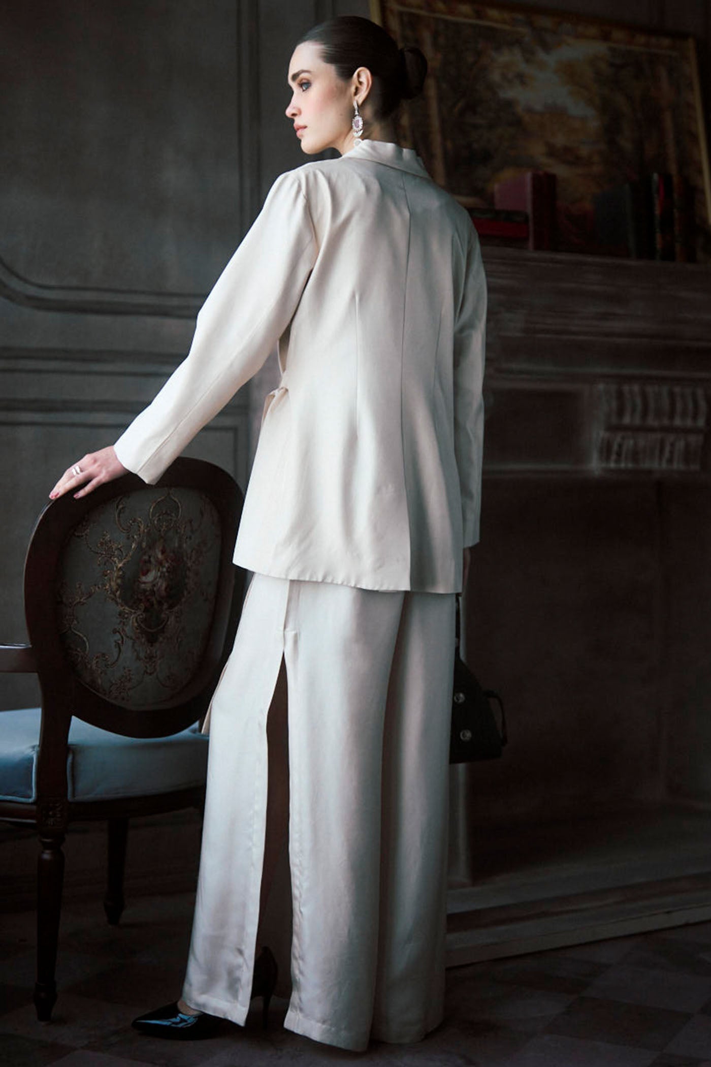 The Capri Tie up Silk Blazer