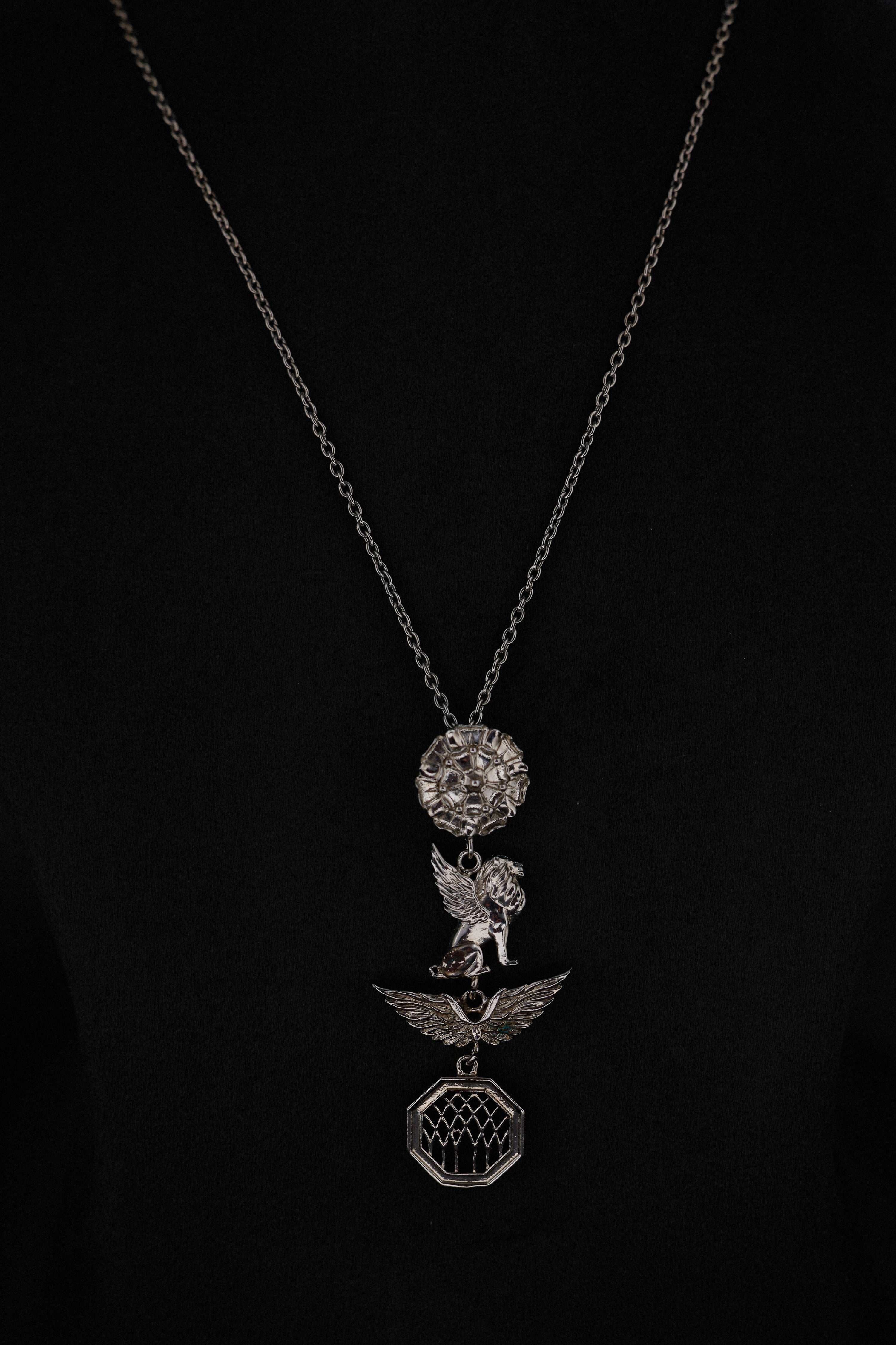 The Gothic Matsya Signature Necklace in starlight