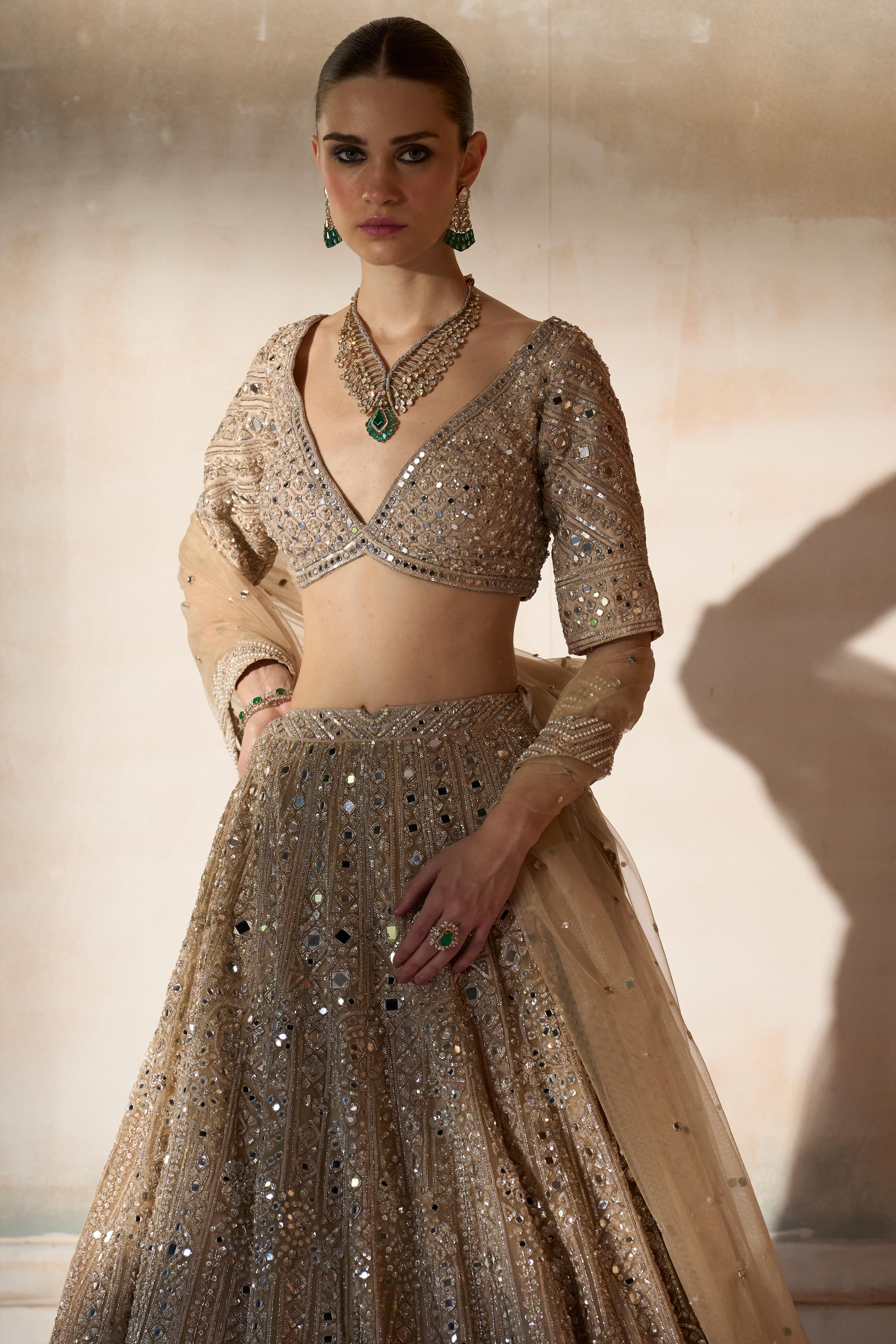 The New Sheeshbagh Matsya Ekru Lehenga