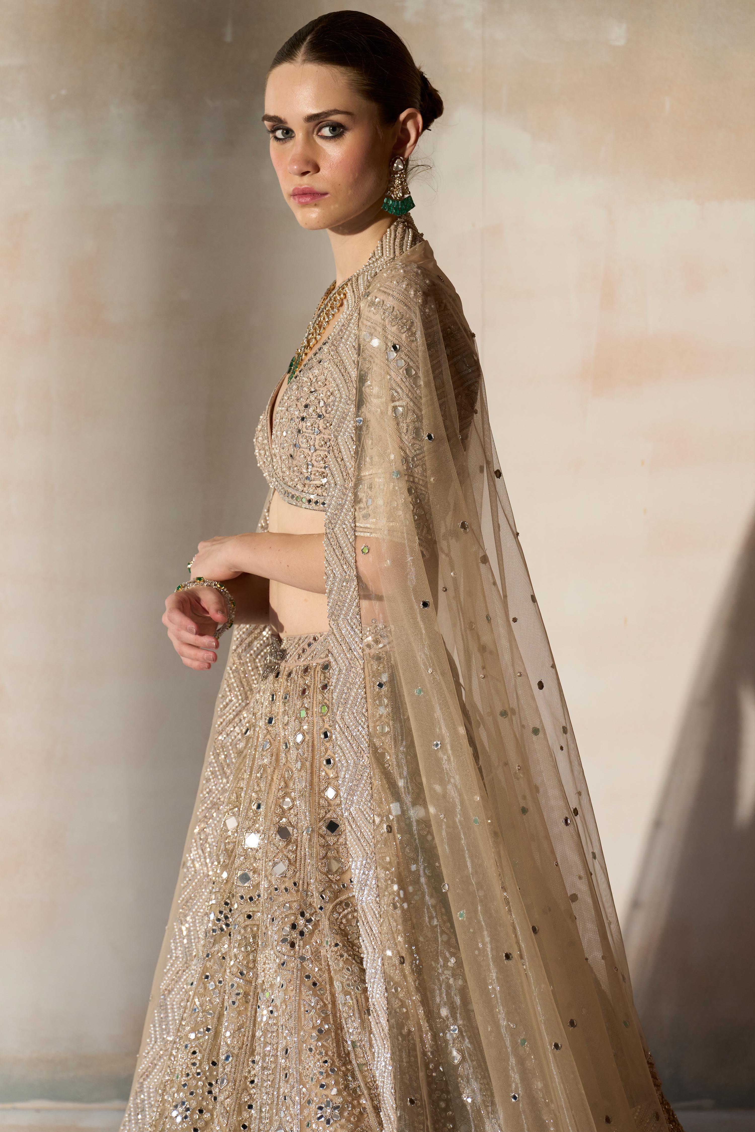The New Sheeshbagh Matsya Ekru Lehenga