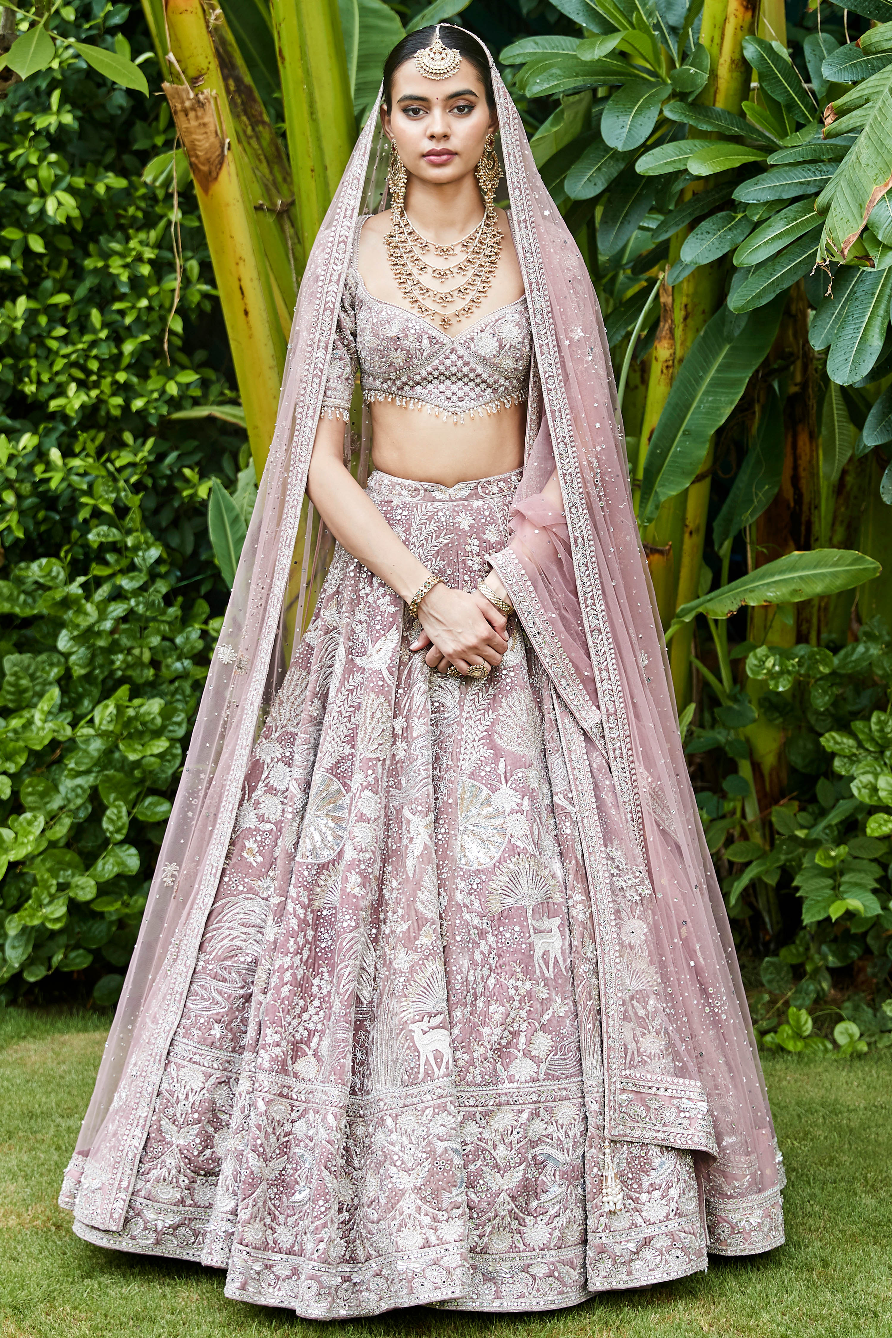 The Wild Seascape French Rose Lehenga