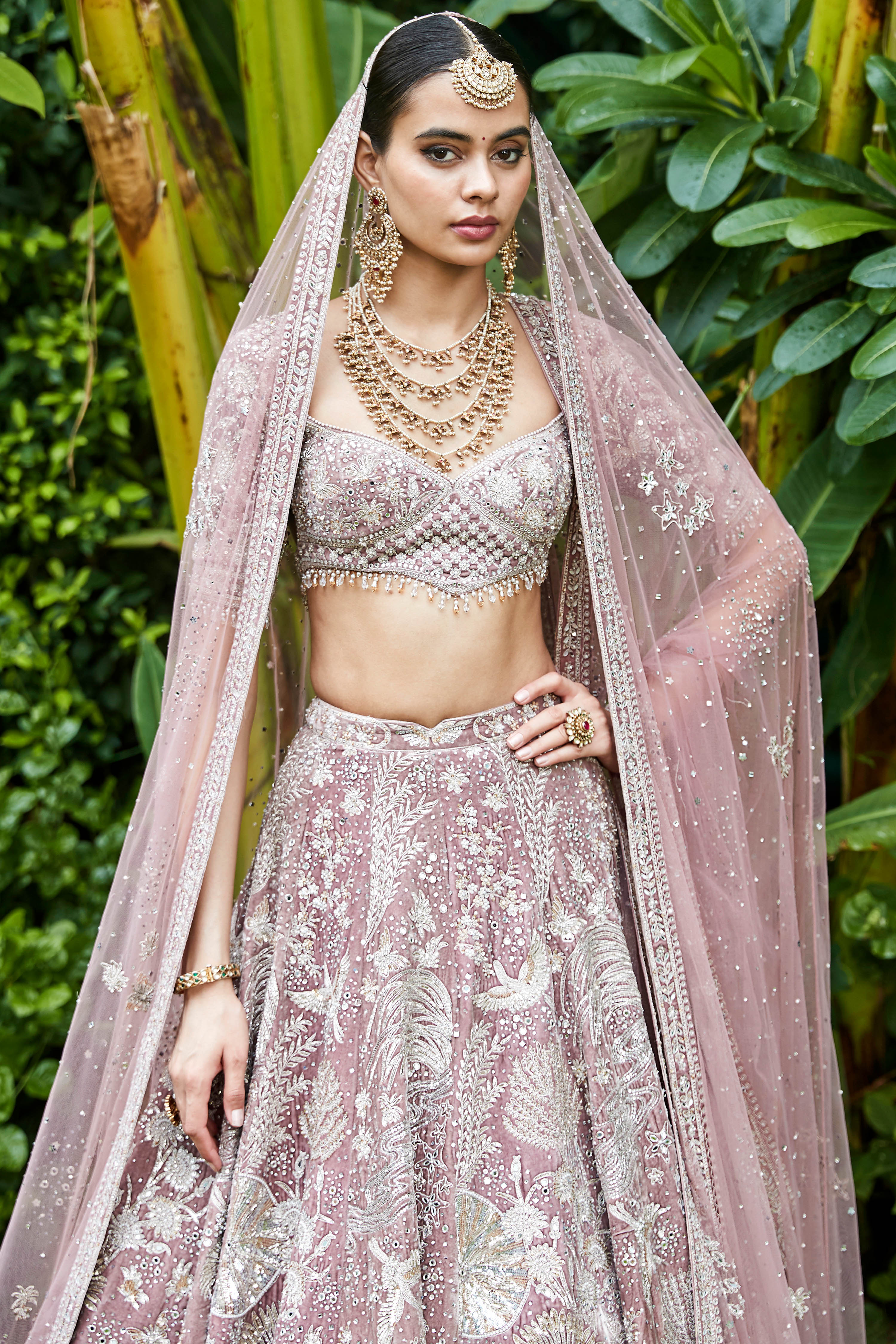 The Wild Seascape French Rose Lehenga