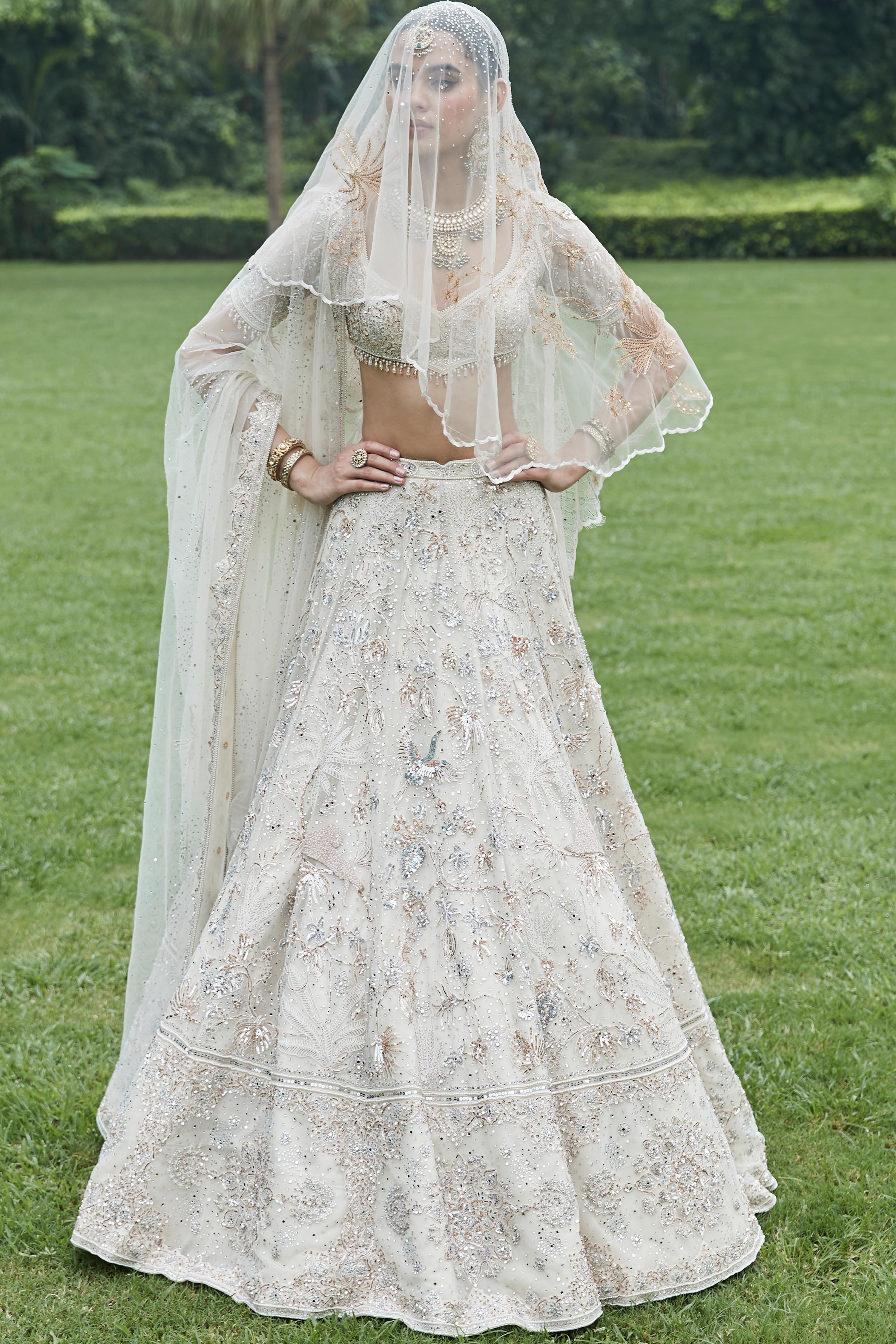 The Savannah Tulle Snow Lehenga