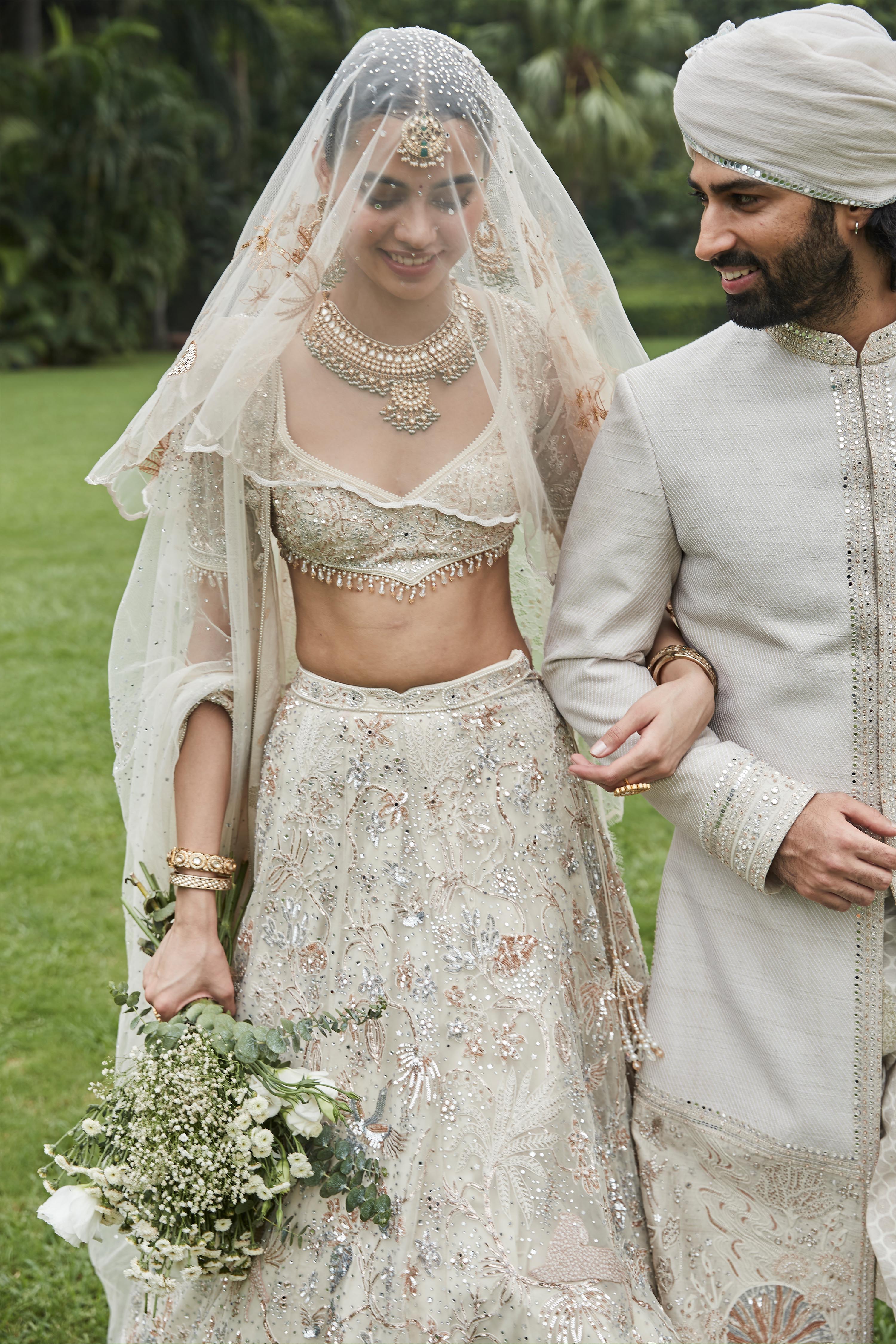 The Savannah Tulle Snow Lehenga