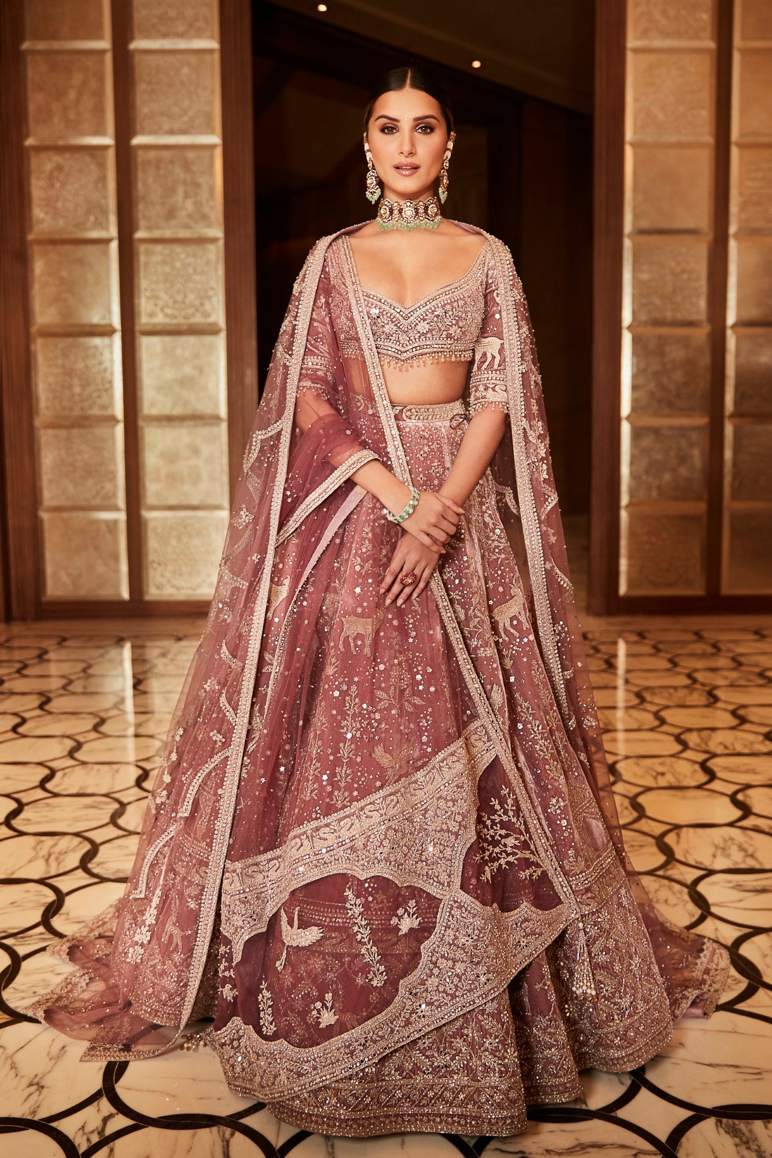 Tara Sutaria in The French Rose Tales of Masai Lehenga