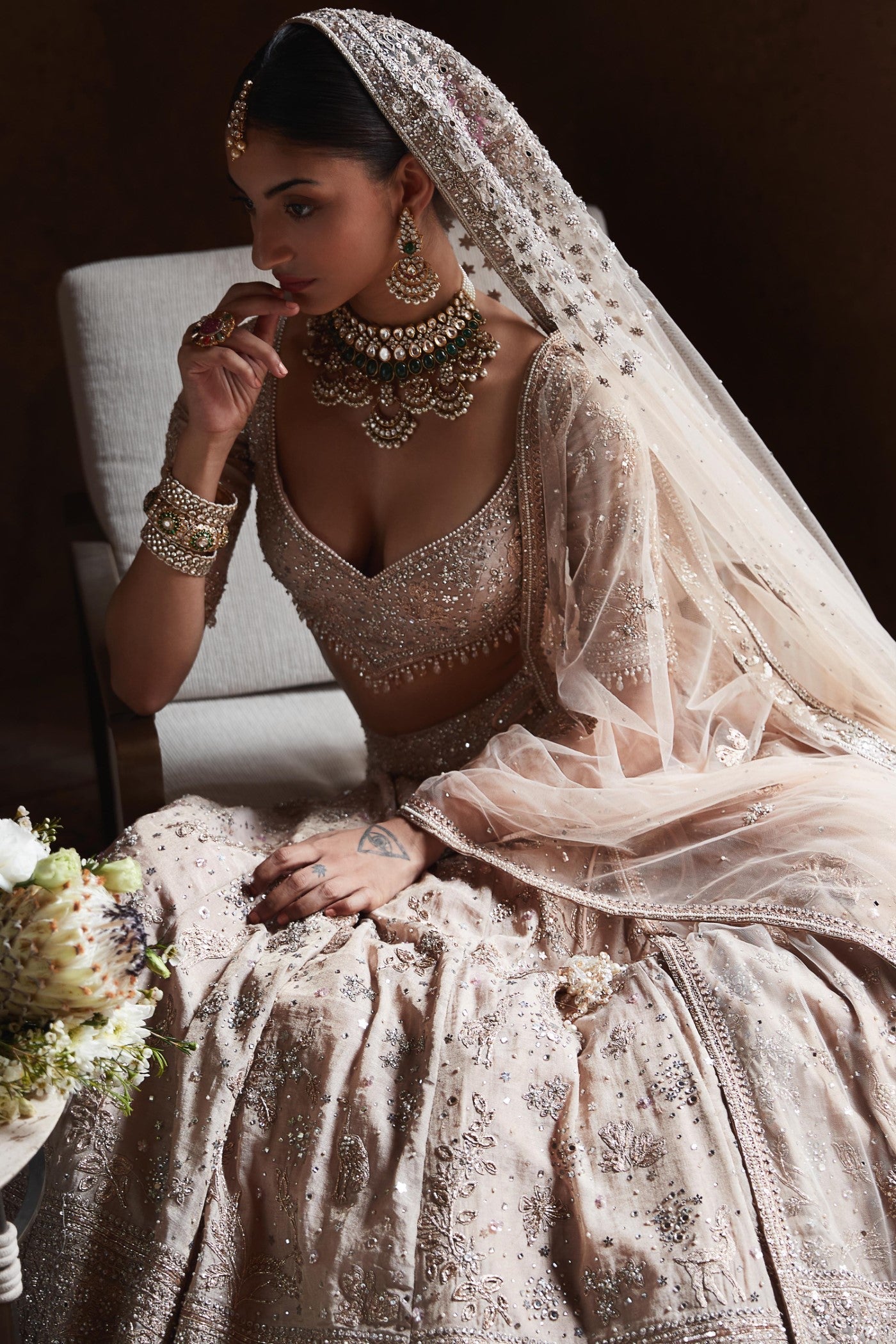 The Tarnished Peach Masai Landscape Lehenga