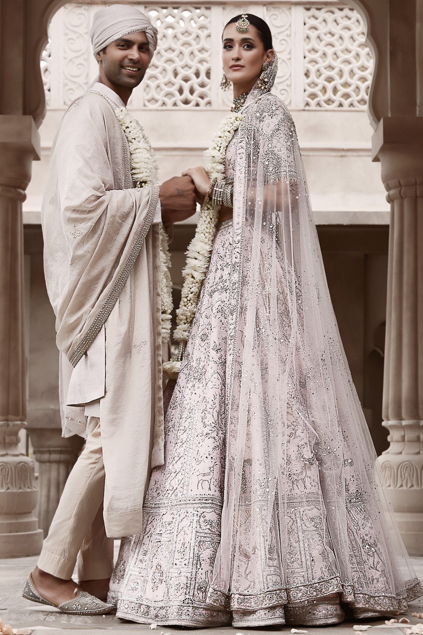 The Japanese Pink Royal Masai Holy Trinity Lehenga