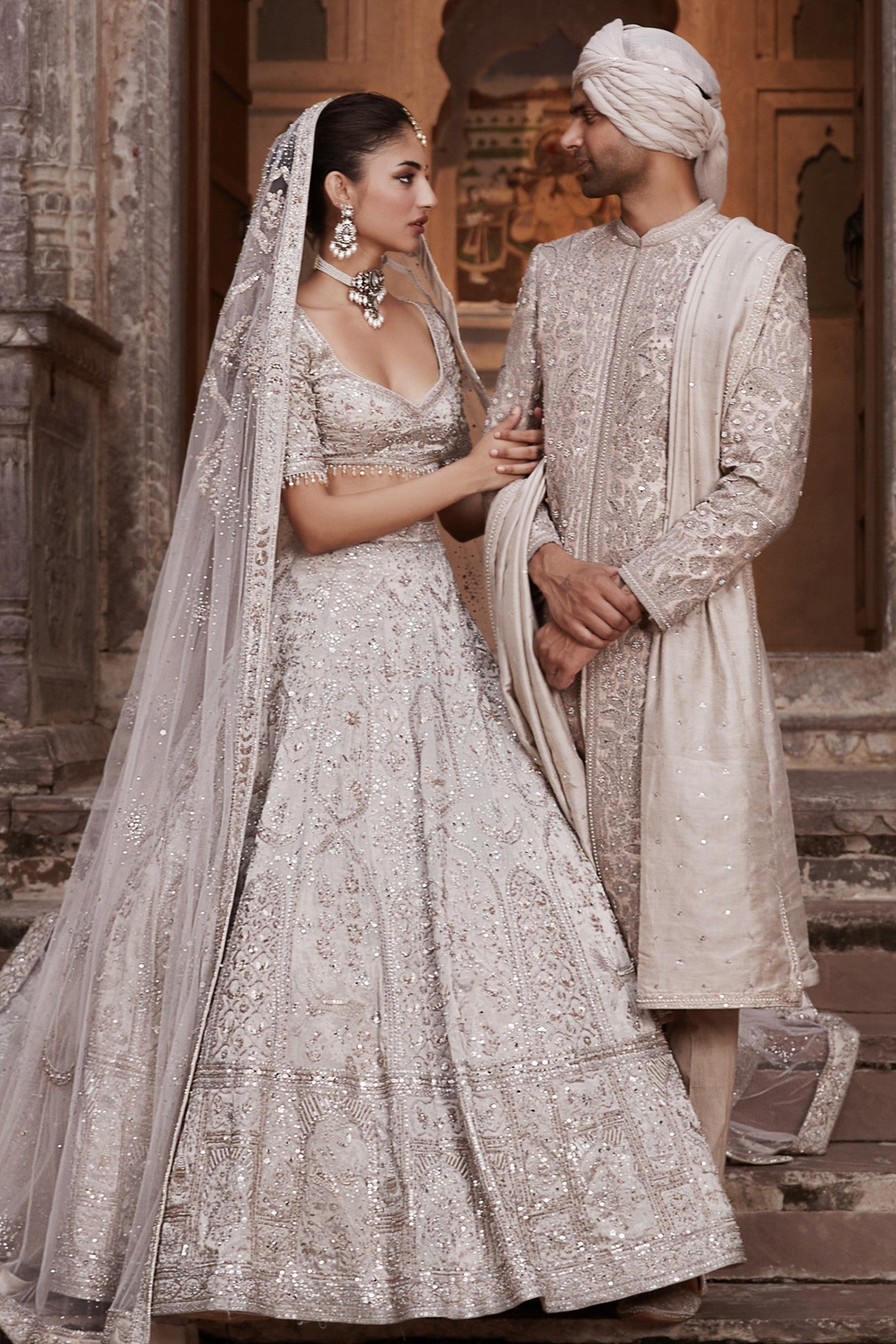 The Silver Needle Holy Trinity Lehenga