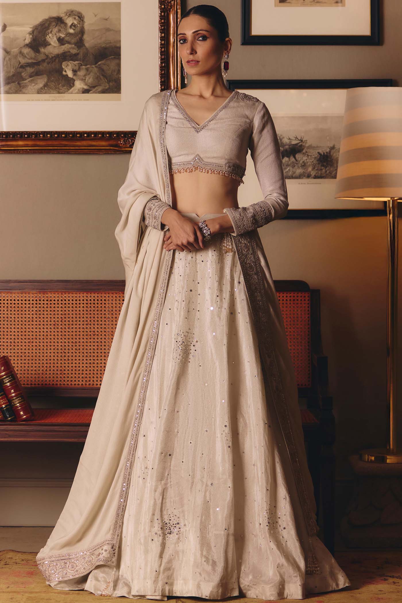 The Silver Needle Saadgi Lehenga