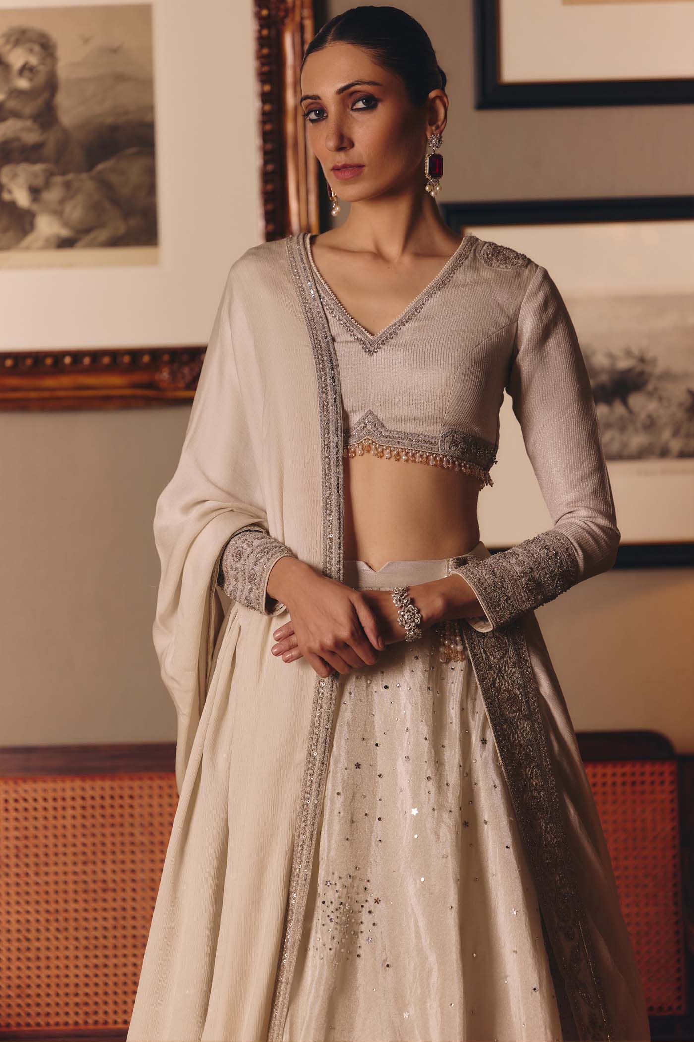 The Silver Needle Saadgi Lehenga