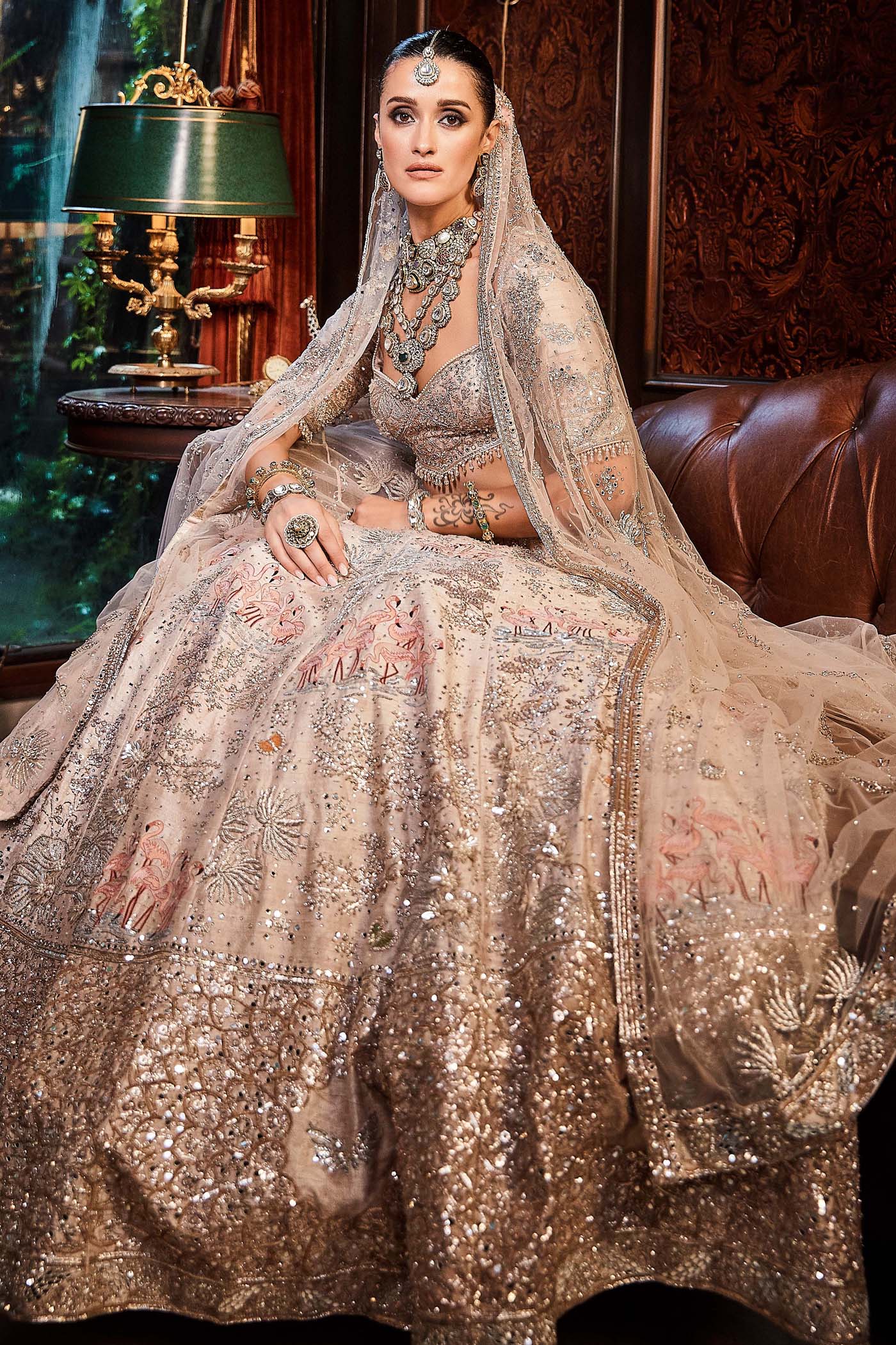 The Ekru Flamingo Lehenga