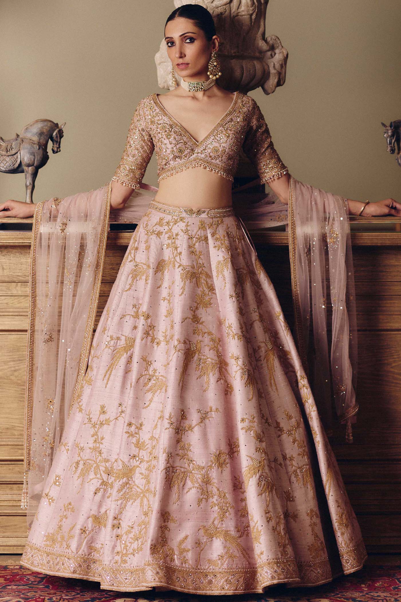The Sona Kora Gulabi Lehenga