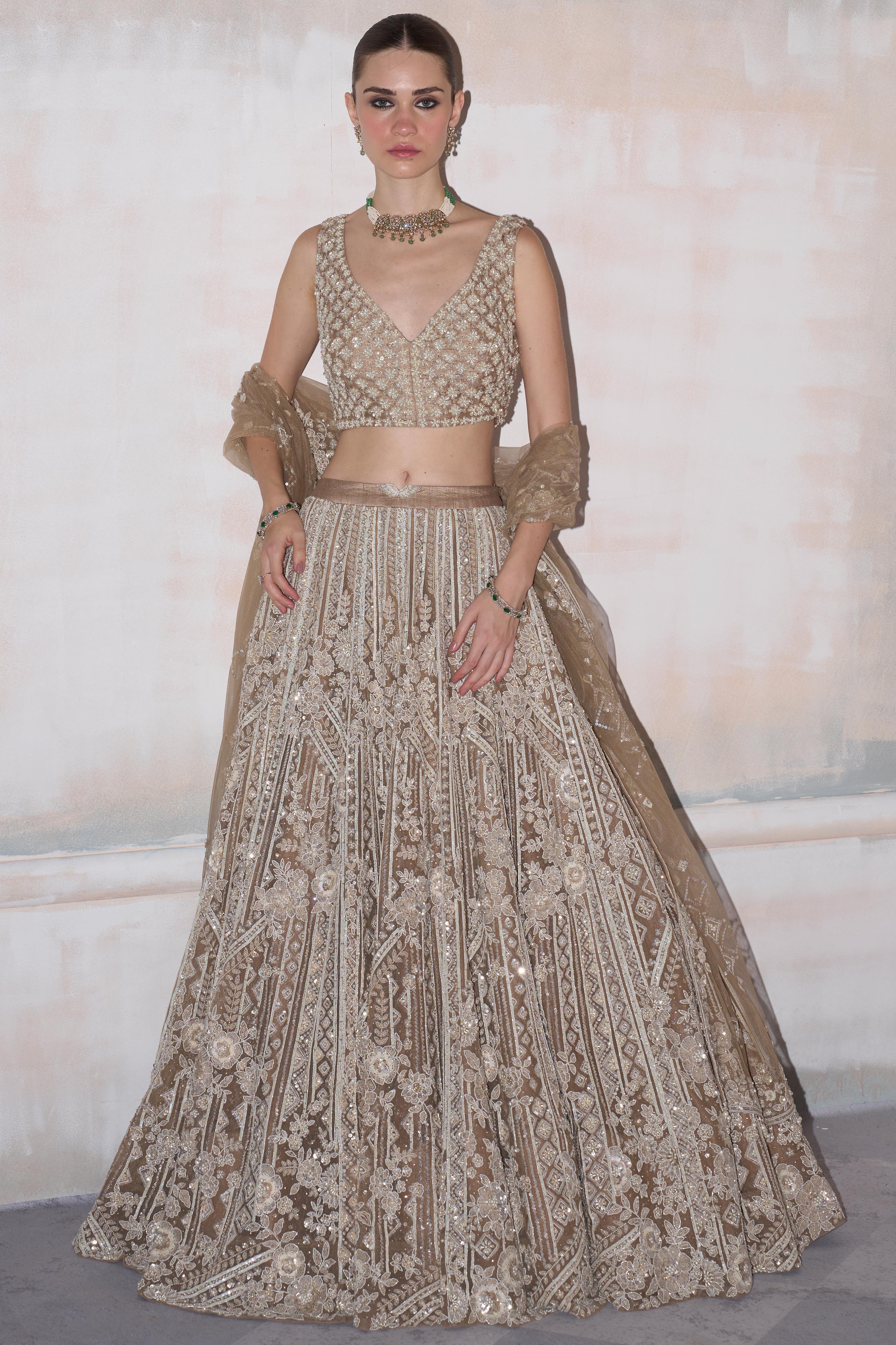 The Eden Pearl Limestone Lehenga