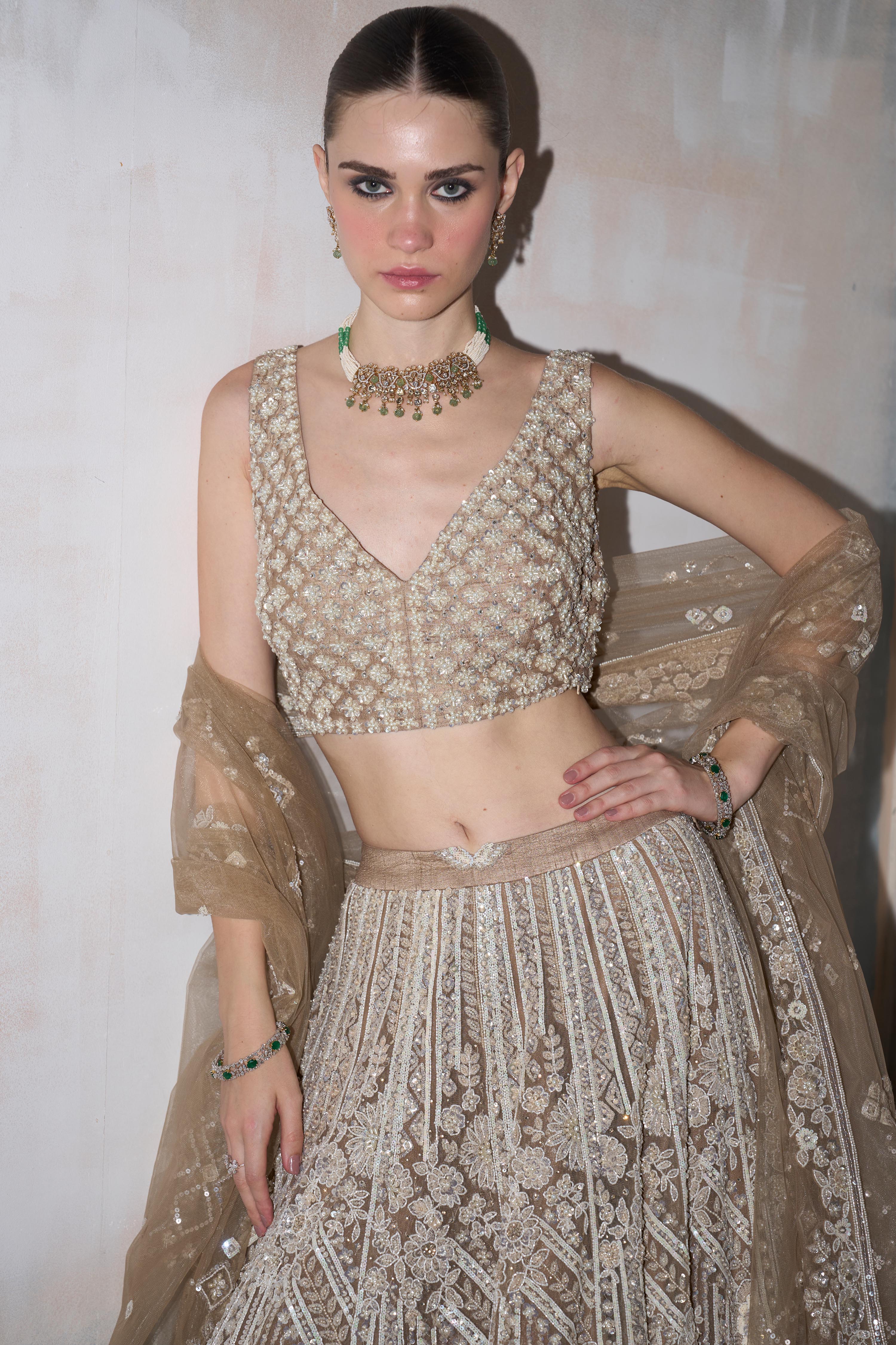 The Eden Pearl Limestone Lehenga
