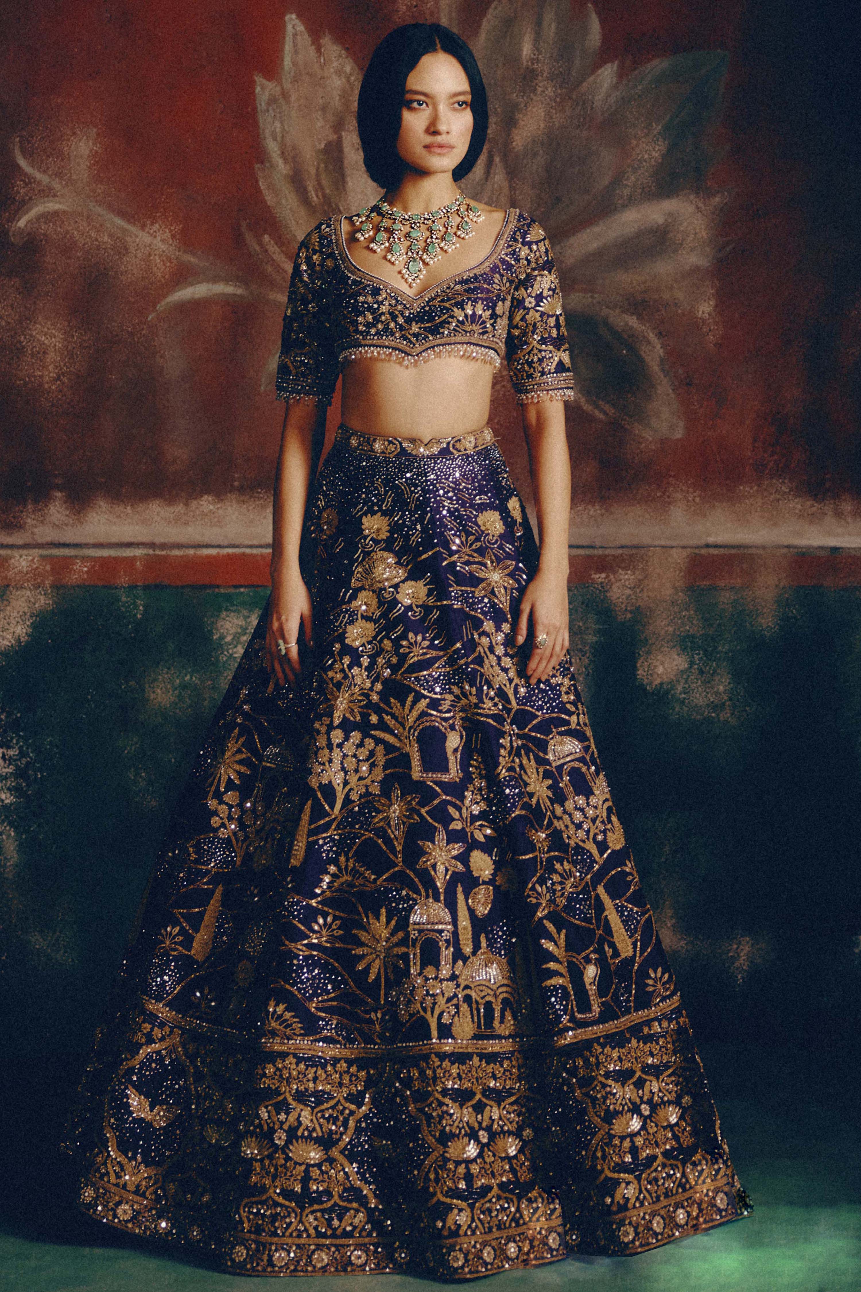 The Aubergine Udaibagh Lehenga