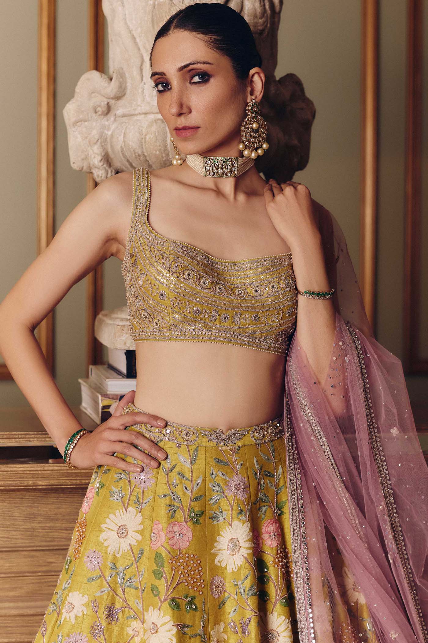 The Roman Bouquet Floral Lehenga